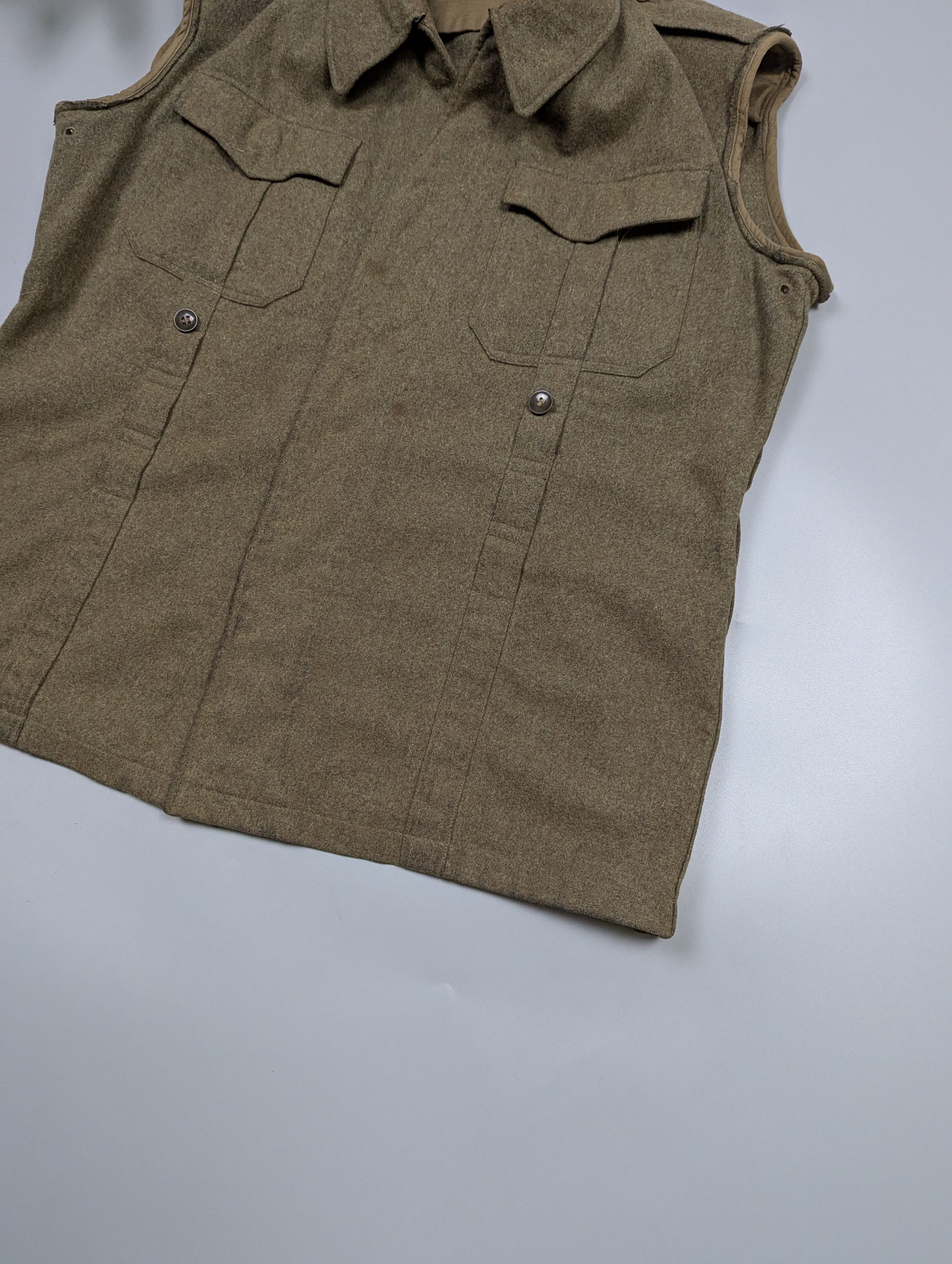 Vintage VTG 1960 Military German Wool Army Vest / Sleeveless Jacket Size US M / EU 48-50 / 2 - 3 Thumbnail