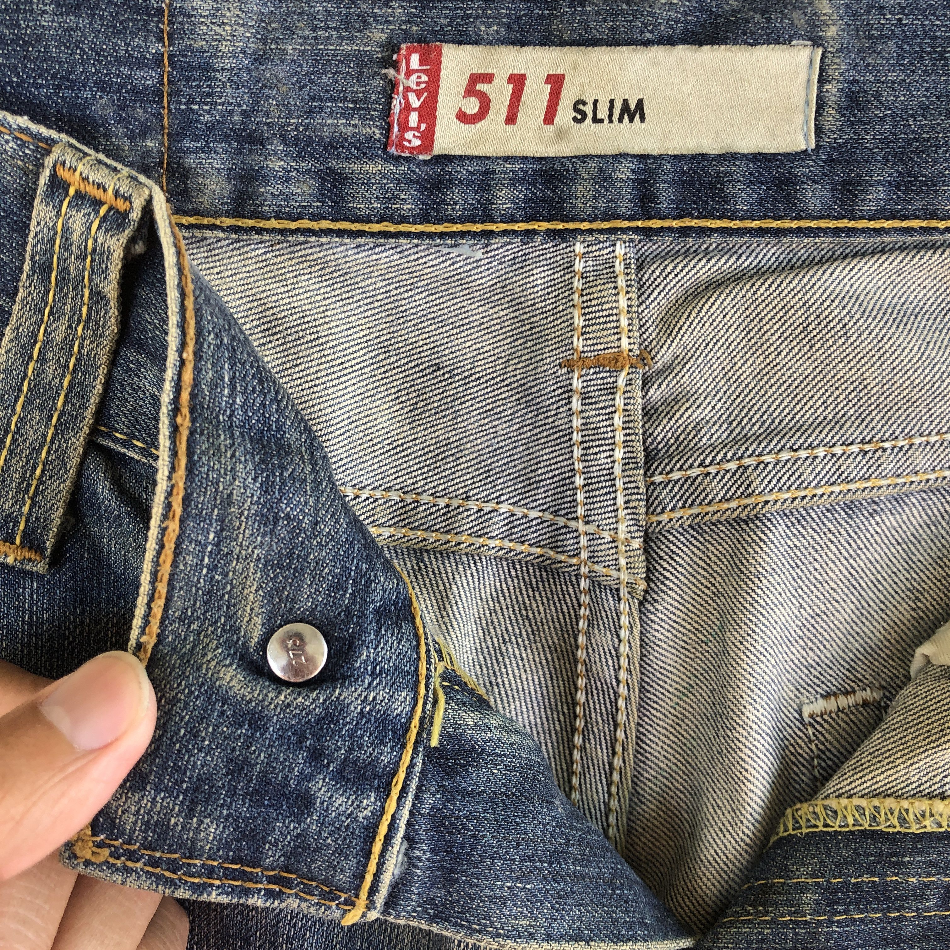 Levi's Vintage Y2K Levis 511 Faded Jeans Levi's Dirty Skinny Denim Size US 32 / EU 48 - 7 Thumbnail