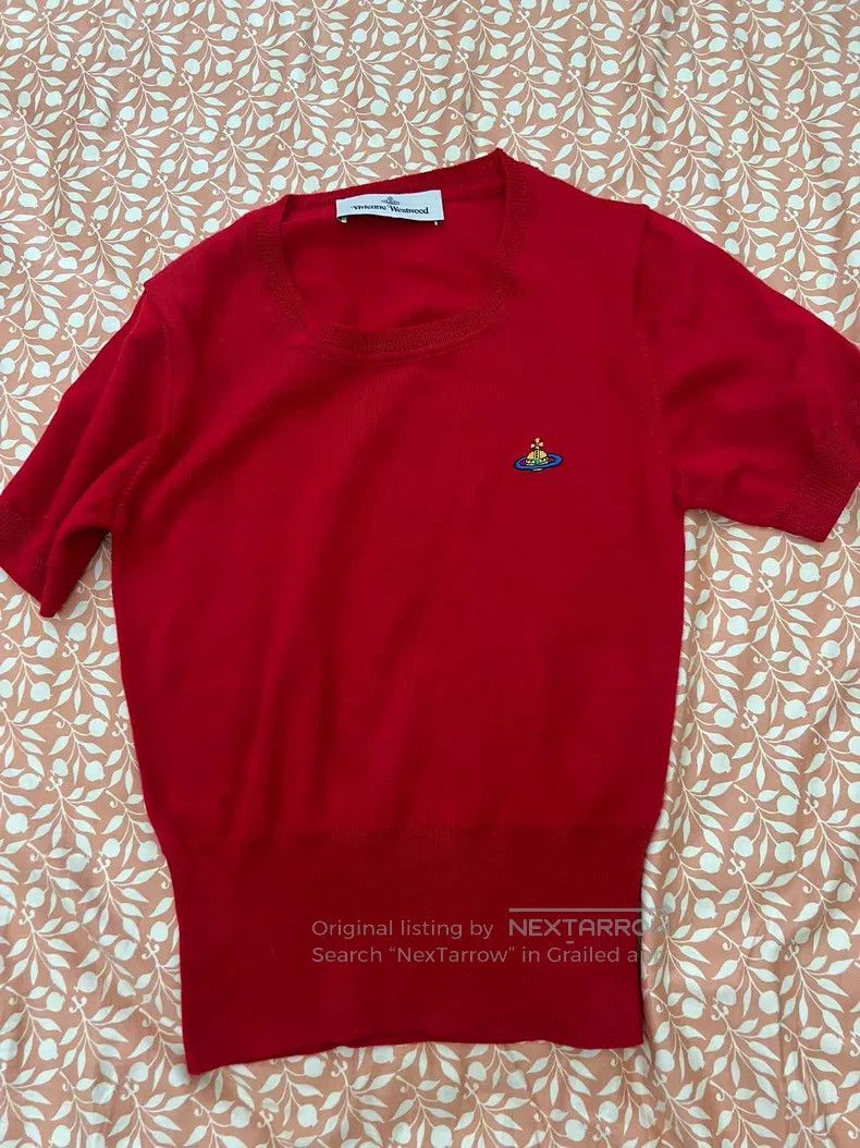 Vivienne Westwood Vivienne Westwood Colorful Saturn Logo Wool Short-Sleeve R Size S / US 4 / IT 40 - 1 Thumbnail