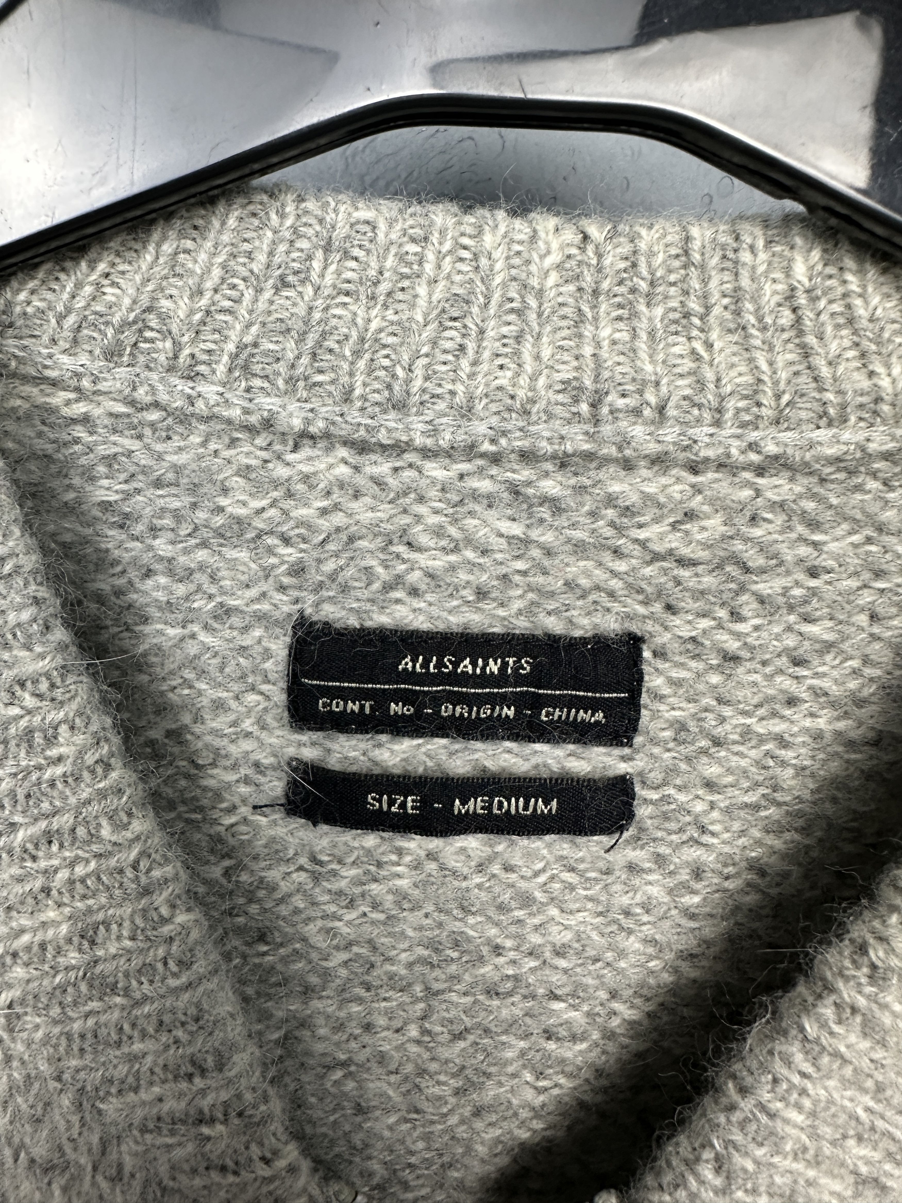 Allsaints AllSaints Mens Lloyd Knitted Wool Knit Bomber Sweater Size US M / EU 48-50 / 2 - 3 Thumbnail
