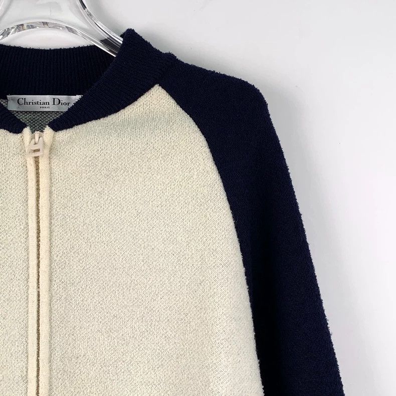 Dior Dior Color-blocked logo letter inlaid wool zipper long-sle Size XS / US 0-2 / IT 36-38 - 3 Thumbnail