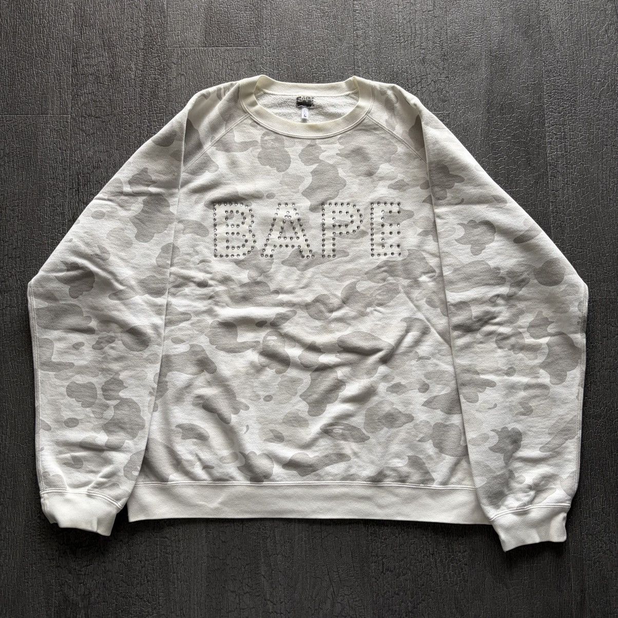 Bape OG BAPE WHITE CAMO Swarovski Crewneck Sweatshirt stk size L Size US L / EU 52-54 / 3 - 1 Thumbnail