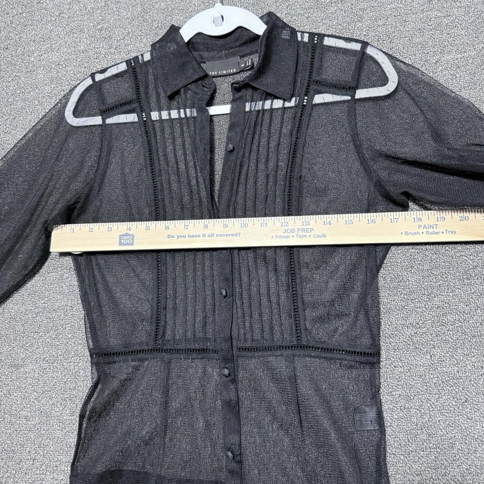 Other Y2k The Limited Womens XS BLK Sheer Whimsigoth Sexy Blouse Size XS / US 0-2 / IT 36-38 - 5 Thumbnail