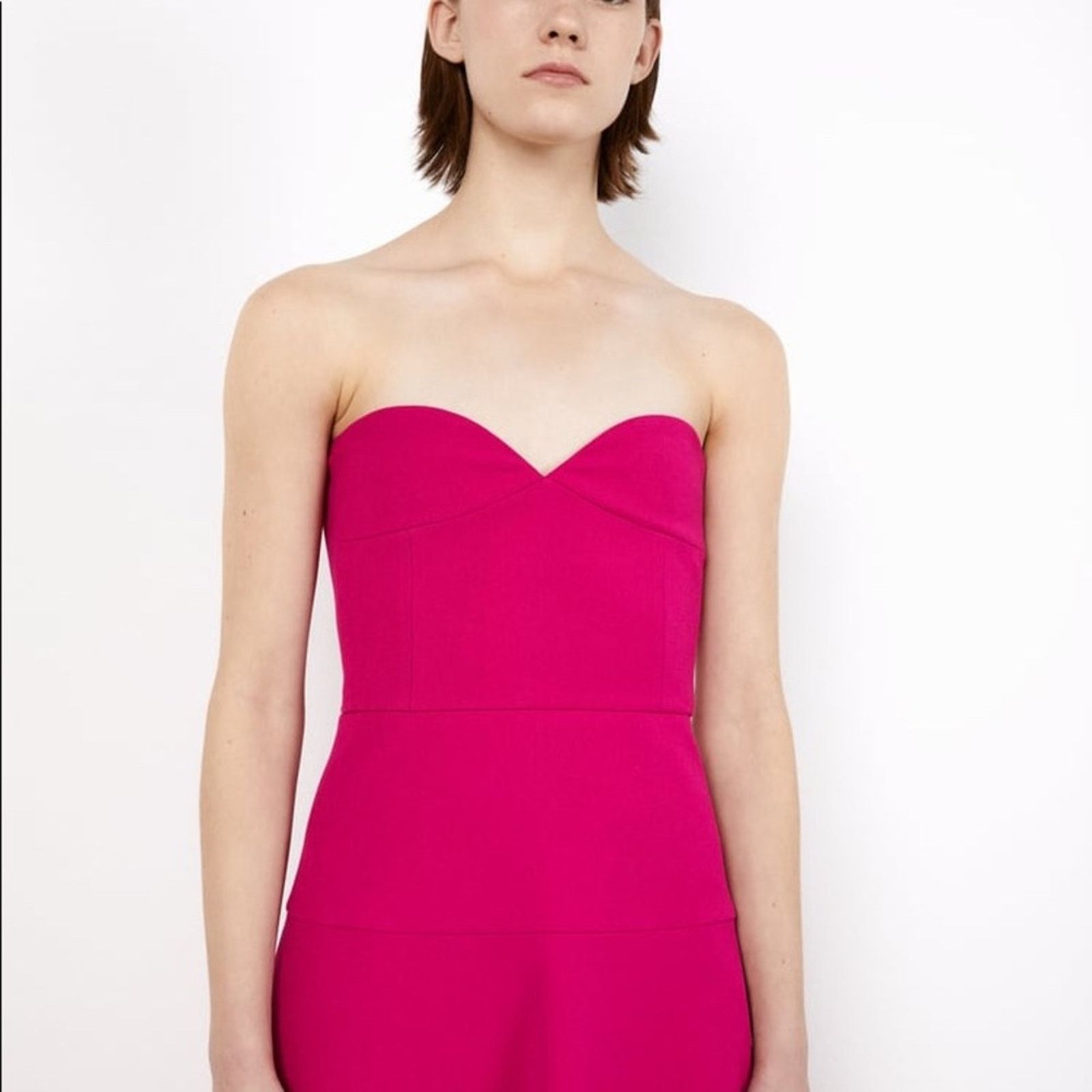 Zara ZARA BLOGGER FAVORITE BUSTIER MIDI DRESS FUCHSIA Size XS / US 0-2 / IT 36-38 - 16 Thumbnail