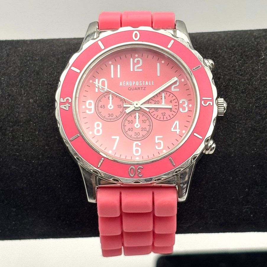 Aeropostale Silver & Pink Aeropostal Men's Watch Size ONE SIZE - 2 Thumbnail