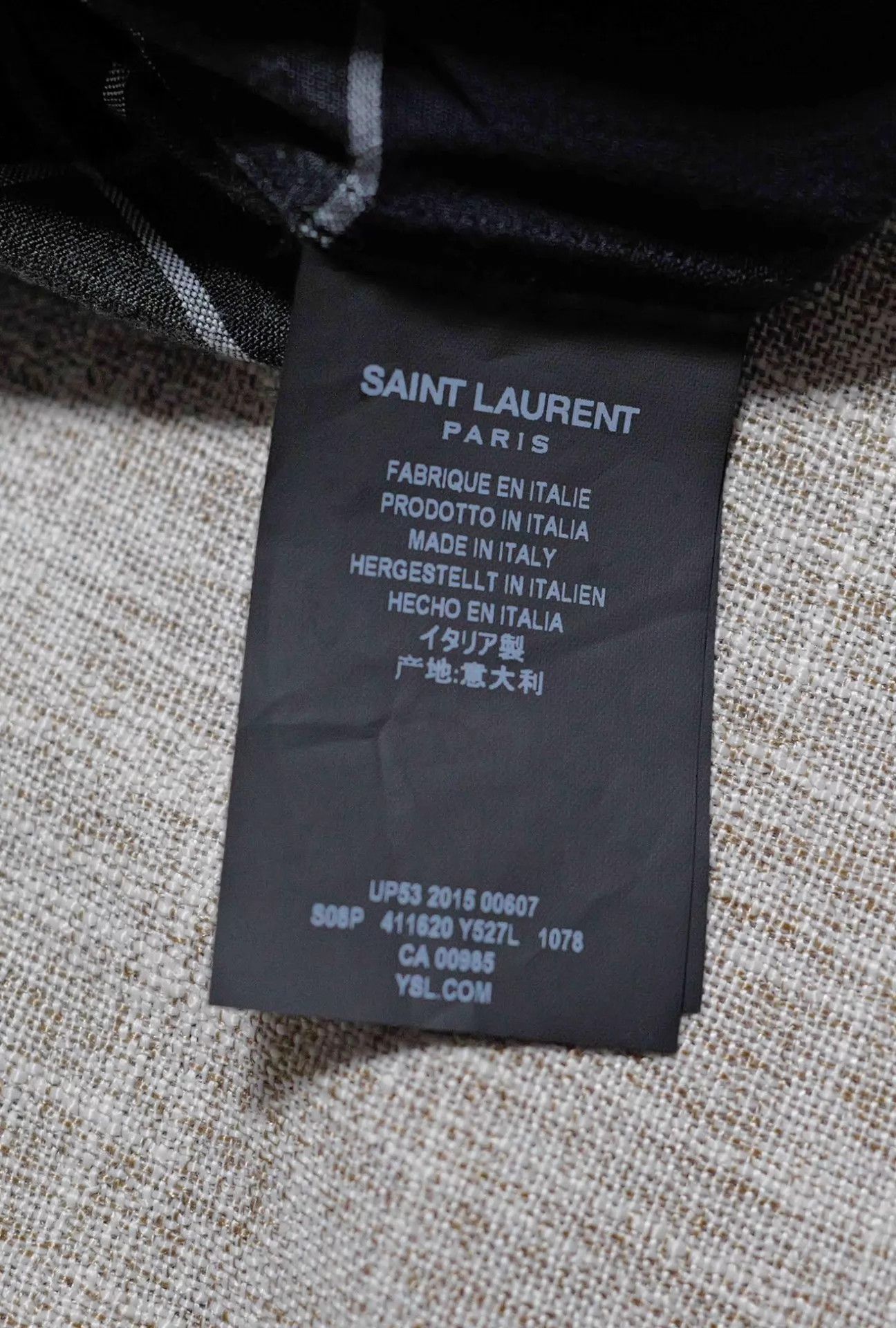 Saint Laurent Paris SLP 16SS Black Gray Check Distressed Shirt Size US S / EU 44-46 / 1 - 5 Thumbnail