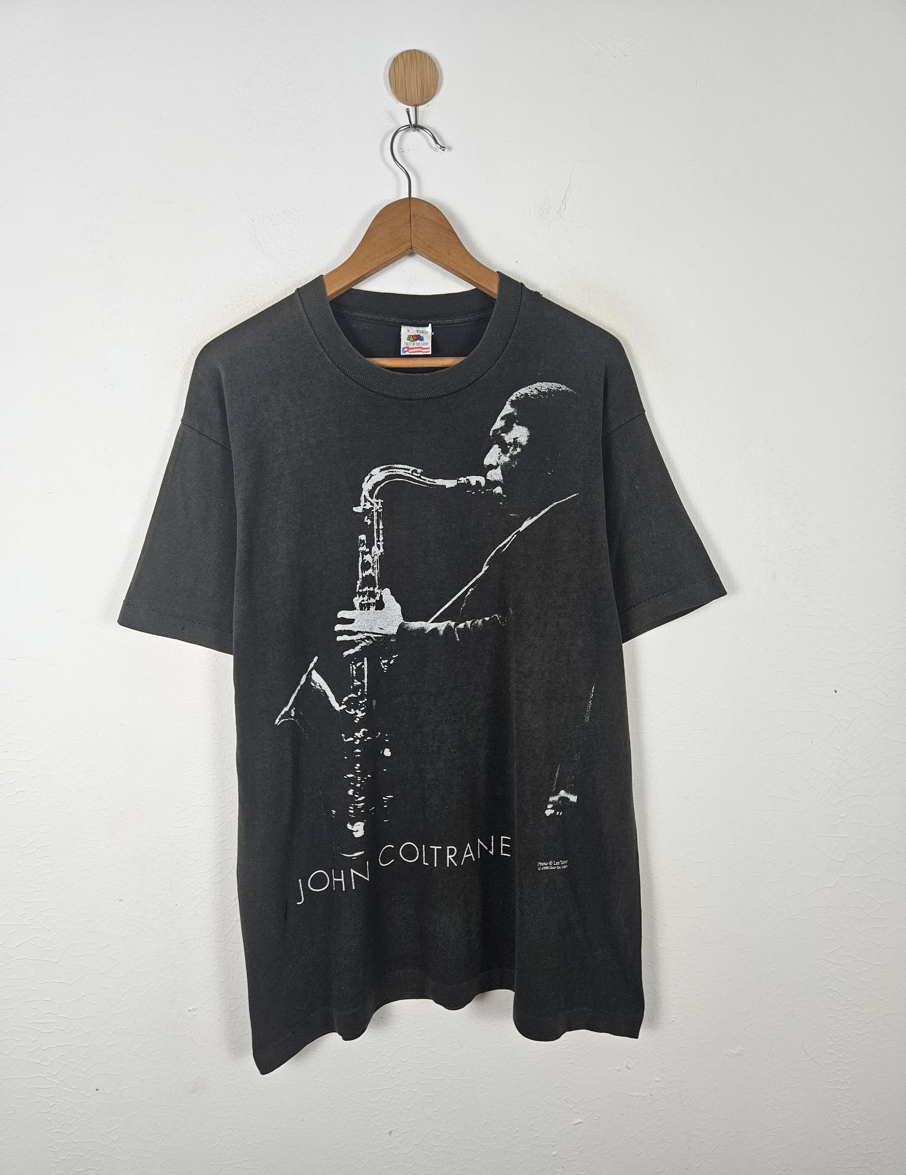 image of Band Tees x Rap Tees Vintage John Coltrane 90's Shirt in Black, Men's (Size Large)