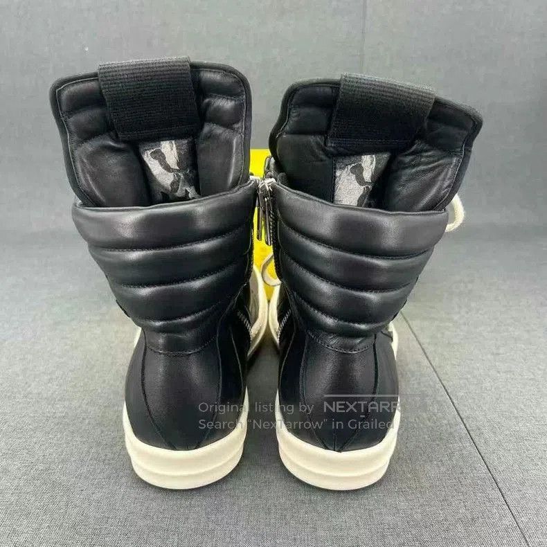 Rick Owens Black High Top Sneakers with White Laces. Size US 10 / EU 43 - 3 Thumbnail