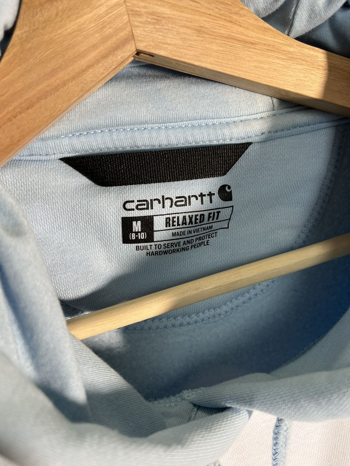 Carhartt × Carhartt Wip Light Blue Faded Carhartt Hoodie Size M / US 6-8 / IT 42-44 - 3 Thumbnail