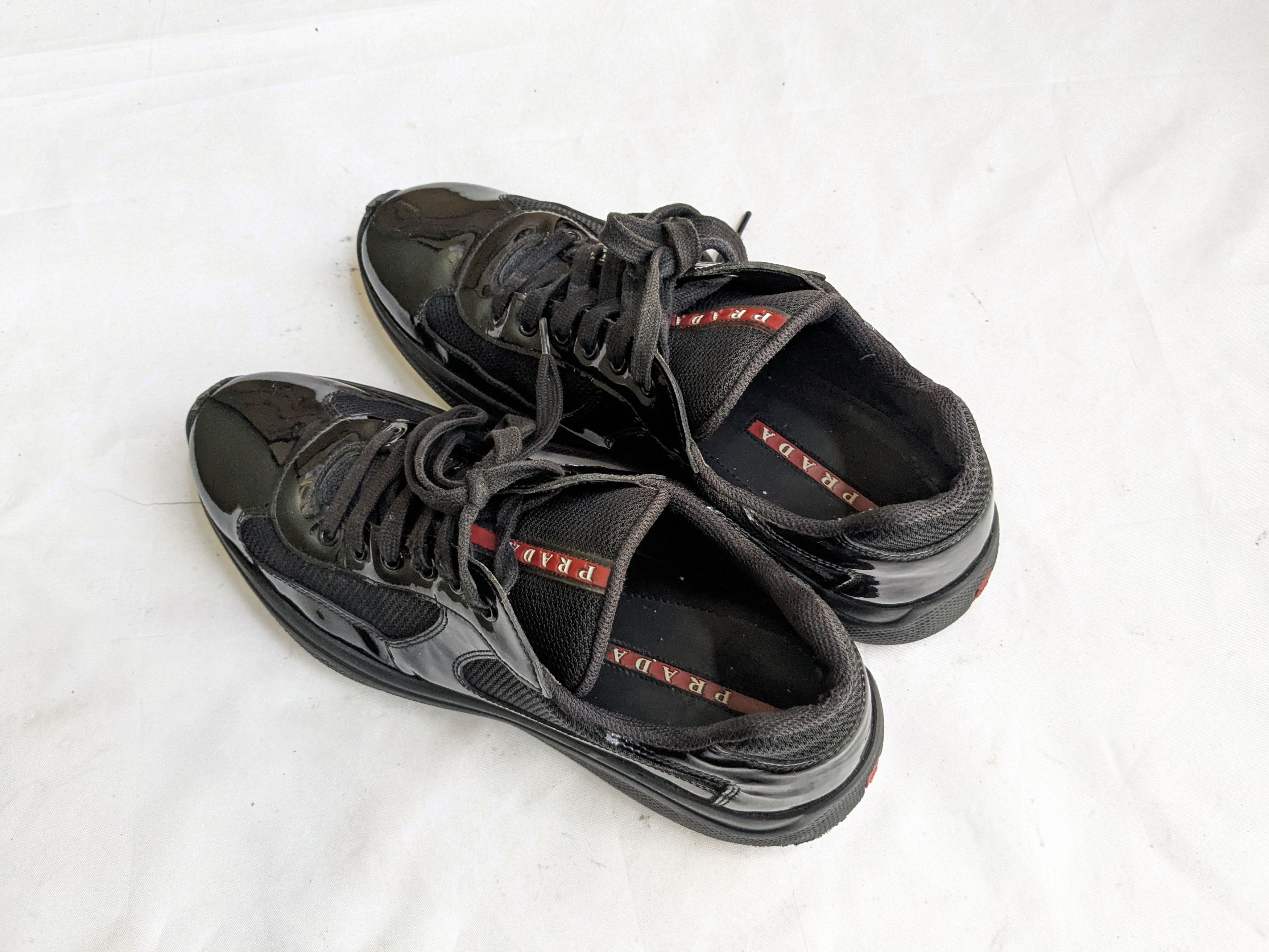 Prada Prada Sneakers Black Patent Leather Red 10 Lo Tops Size US 10 / EU 43 - 13 Thumbnail