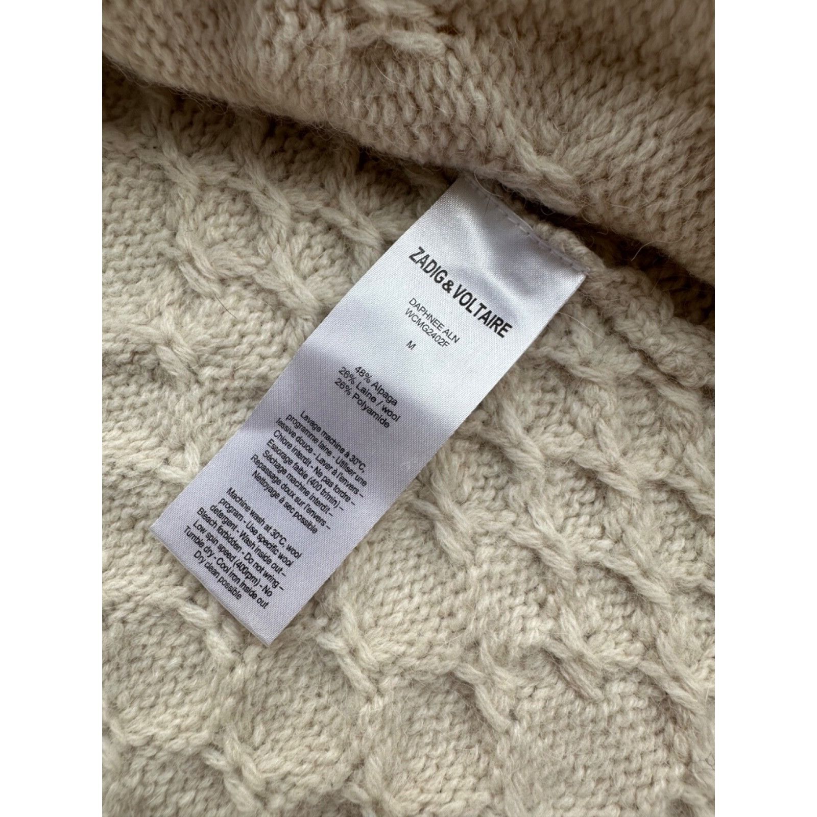 Zadig & Voltaire VTG Zadig&Voltaire Beige Knitted DapheeAln Wool Cardigan Swe Size M / US 6-8 / IT 42-44 - 9 Thumbnail