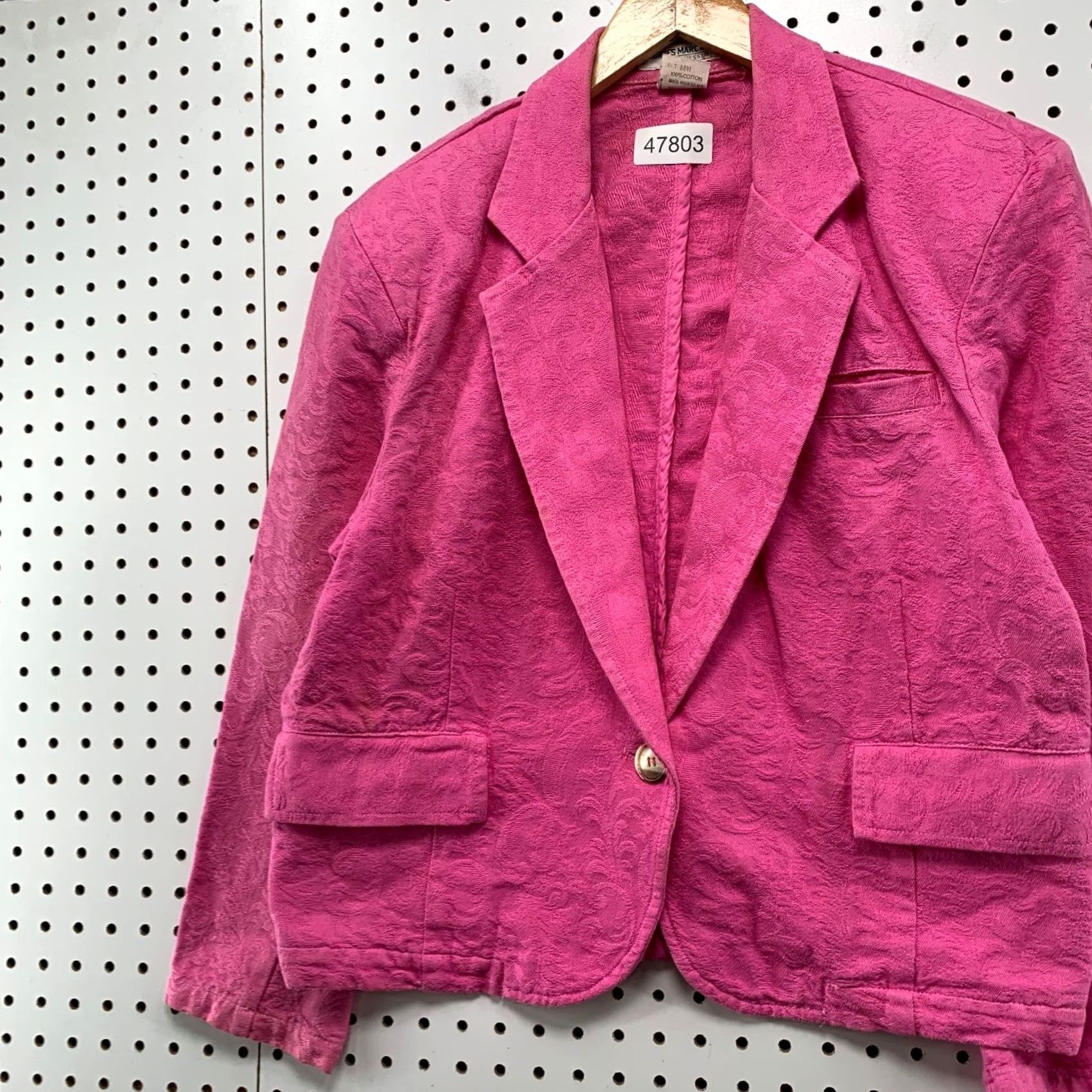 Guess VINTAGE Guess Blazer Womens M Pink Floral 90s Cotton Textured Glam 90s Mens Womens Size M / US 6-8 / IT 42-44 - 5 Thumbnail
