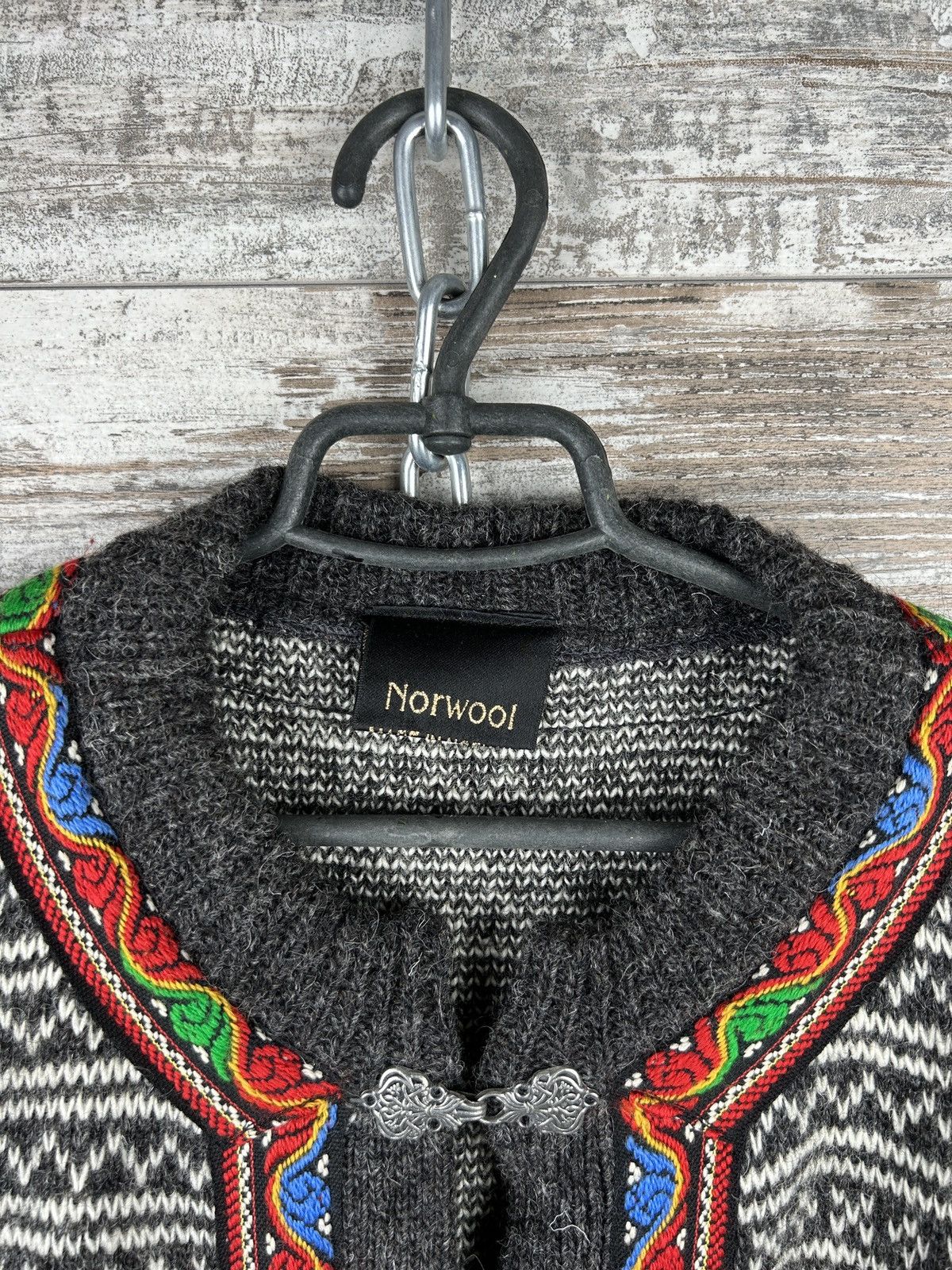 Japanese Brand × Vintage Vintage Norway Style Metal Clasp Striped Knit Cardigan y2k Size US M / EU 48-50 / 2 - 2 Thumbnail