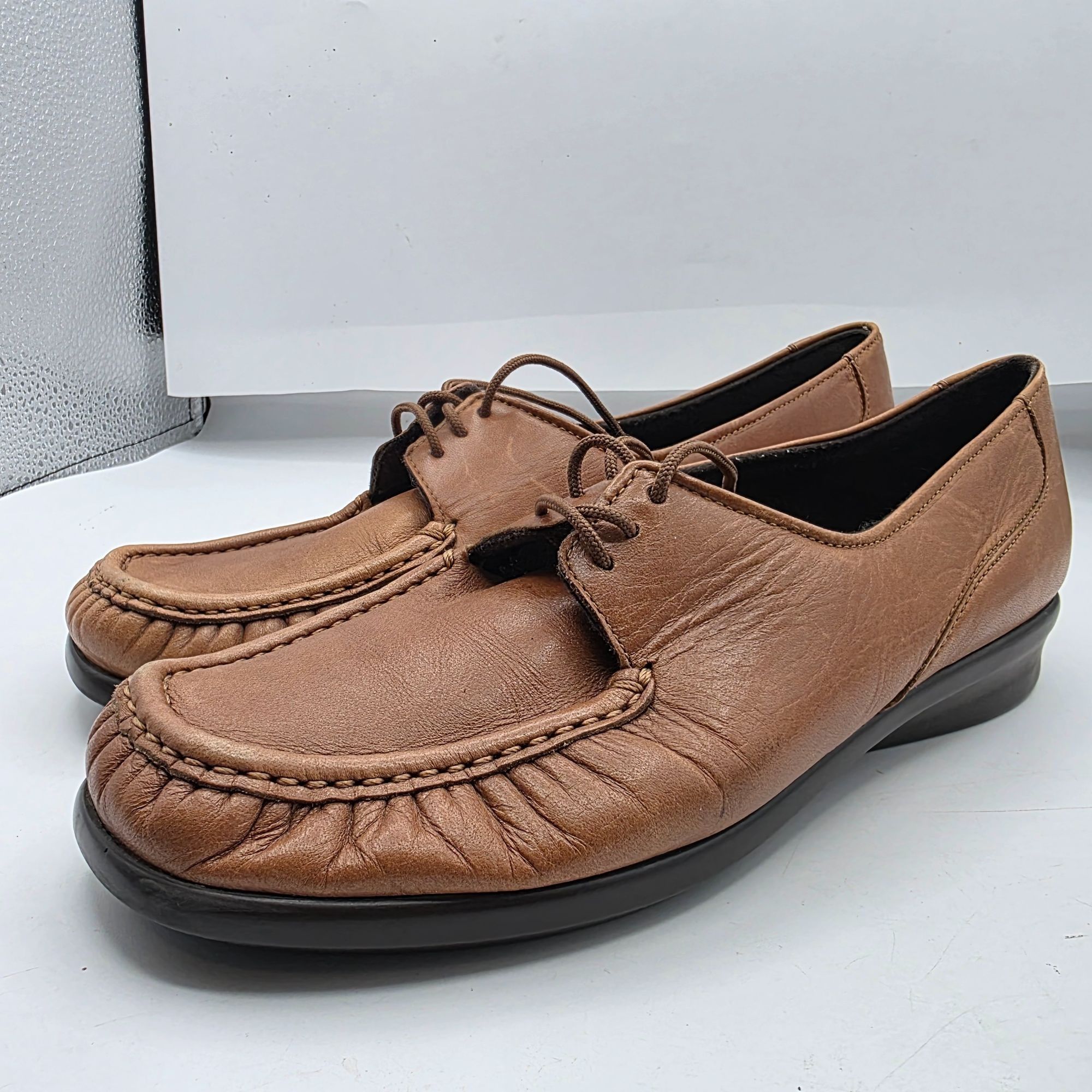 SAS SAS Petra Womens 9.5 Brown Leather Comfort Shoes Casual Loaf Size US 9.5 / IT 39.5 - 3 Thumbnail