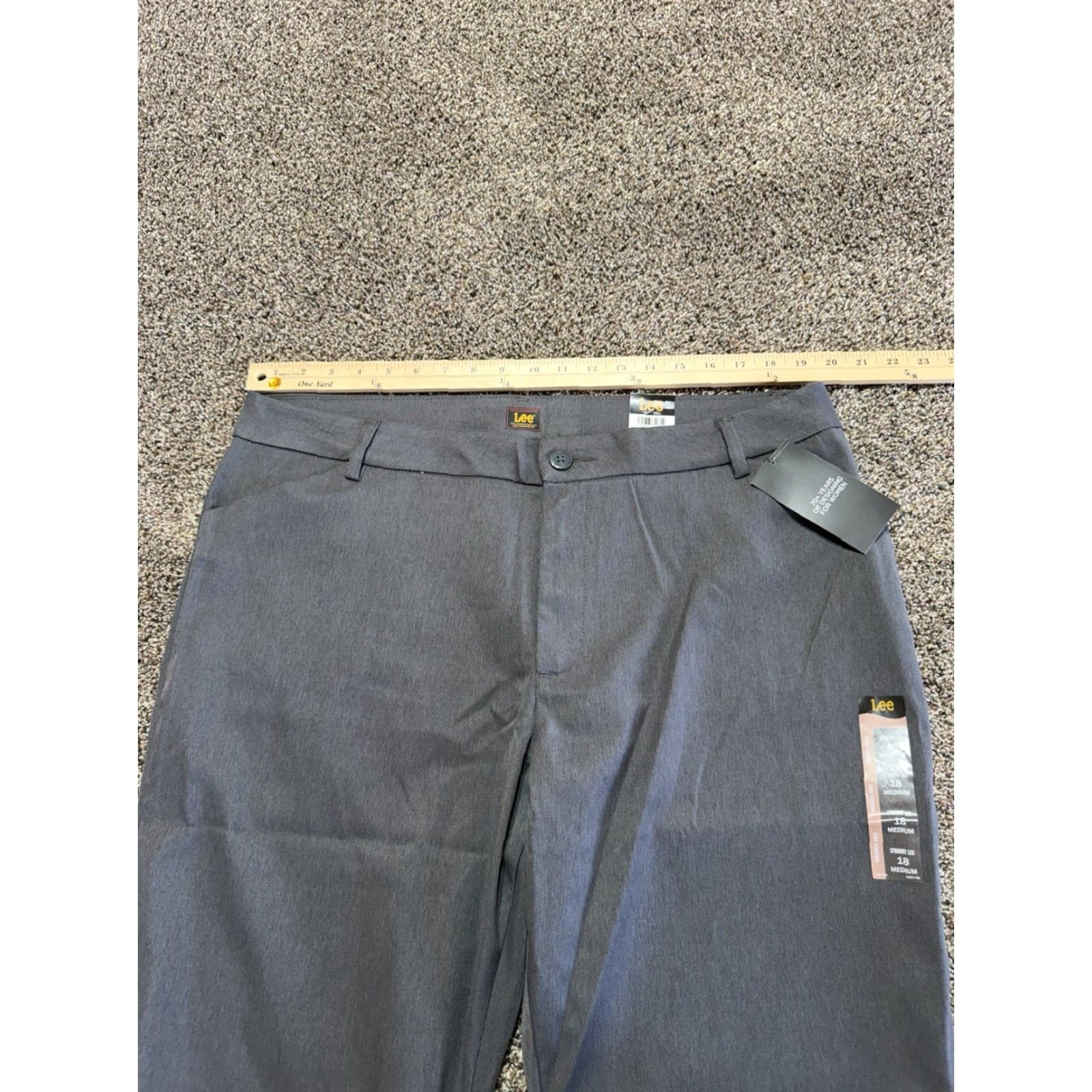 Lee Lee Pants Women Size 18 Gray Mid Rise Straight Leg NEW TAGS Size 40" / US 18 - 6 Thumbnail
