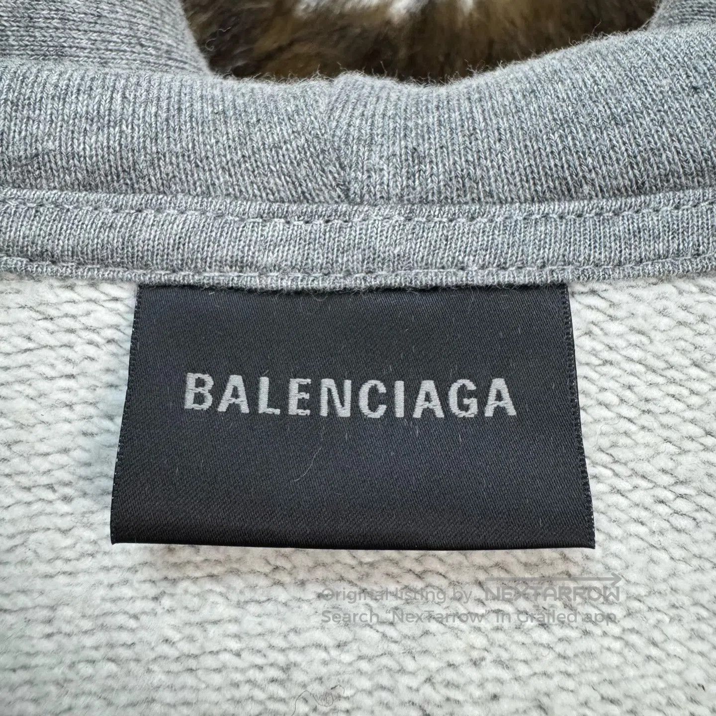 Balenciaga Balenciaga 25 Runway Grey Patch Letter Fur Collar Jacket| Size US XS / EU 42 / 0 - 6 Thumbnail