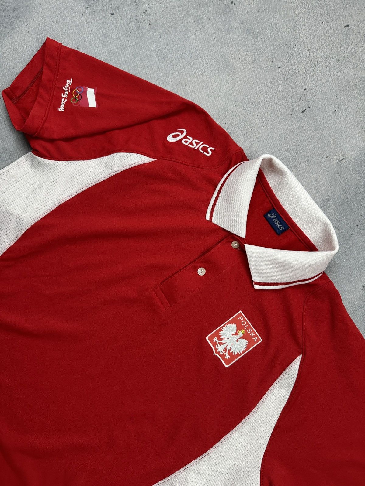 Asics Vintage Asics Poland Olympic Team Beijing 2008 Eagle Crest Size US L / EU 52-54 / 3 - 5 Thumbnail
