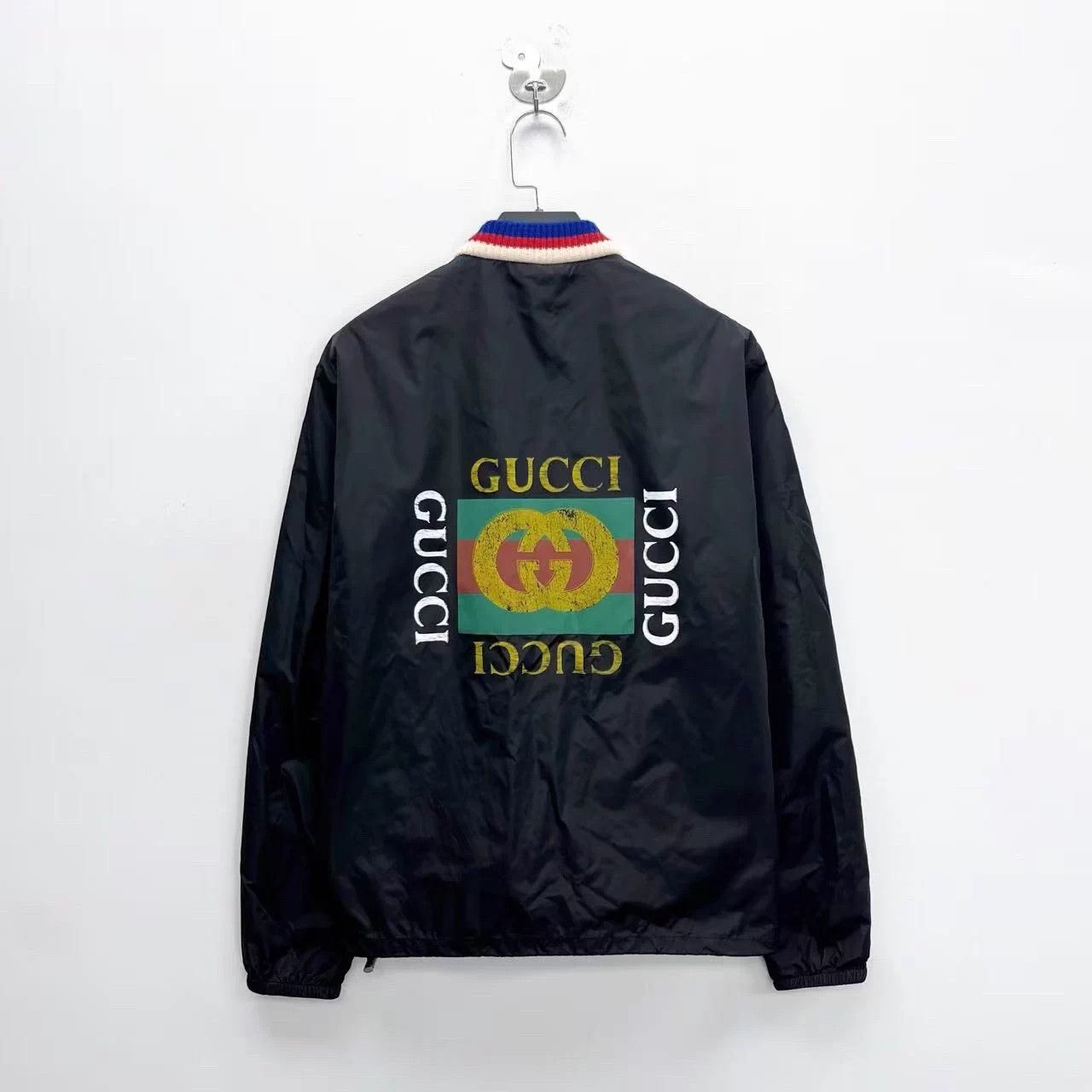 Gucci Gucci Black Nylon Distressed Double G Block Unisex Jacket Size US S / EU 44-46 / 1 - 2 Thumbnail