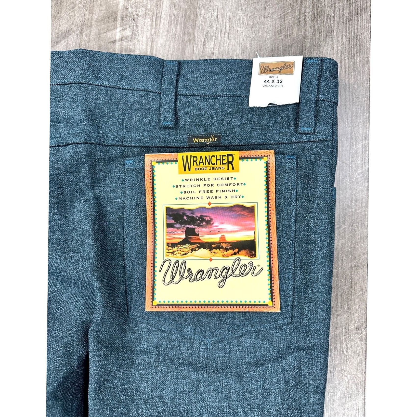 Wrangler Wrangler Wrancher Dress Jeans Men 44x32 Dark Teal Blue Polyester Bootcut Jeans Size US 44 / EU 60 - 6 Thumbnail