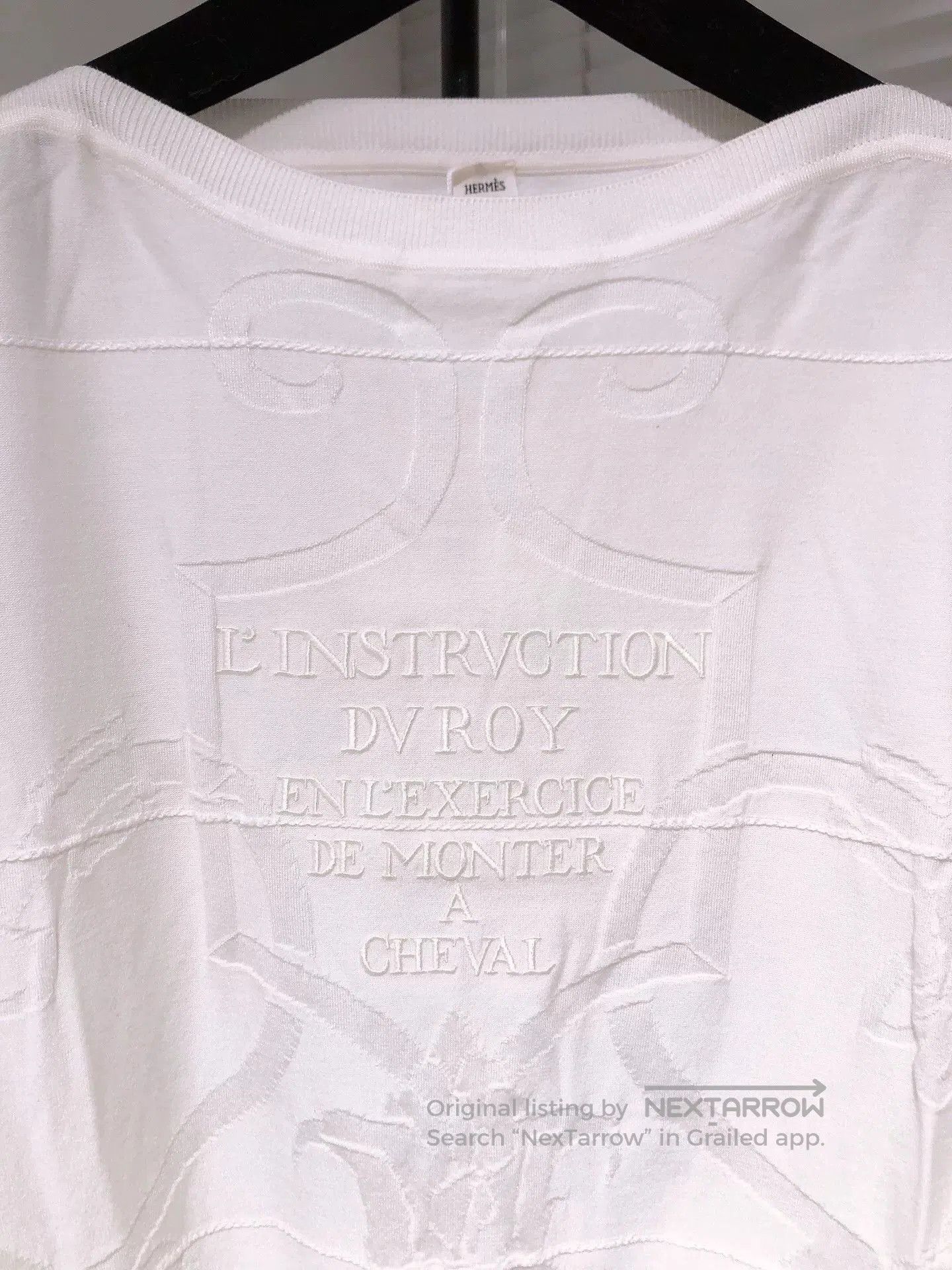 Hermes Hermes White Jacquard Embroidered Sweater. Size US XL / EU 56 / 4 - 3 Thumbnail