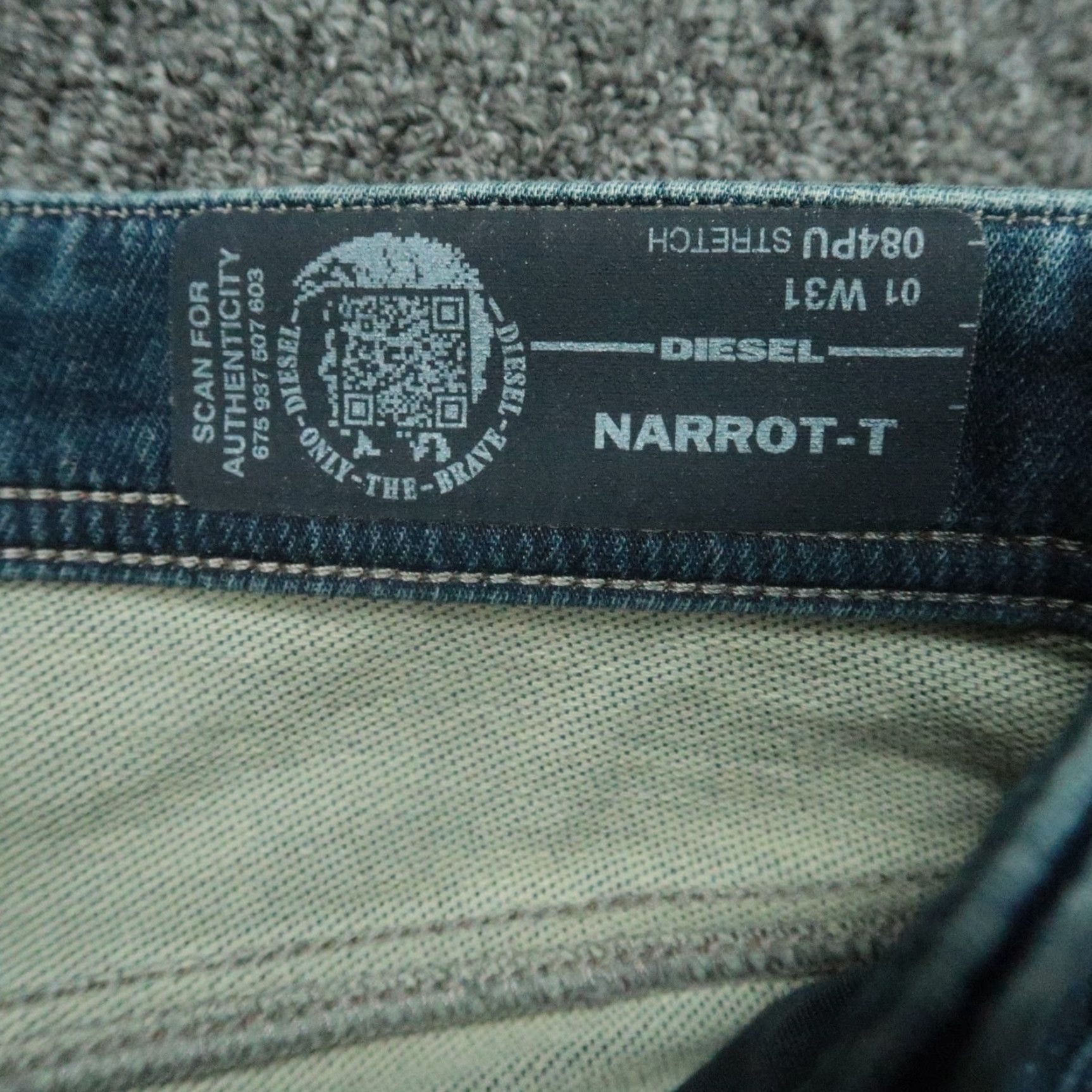 Diesel Diesel Jeans Mens 33x30 Blue Narrot T Joggjeans Distressed Stretch Denim Slim Straight 5-Pocket Regular Adult Mens Size US 33 - 5 Thumbnail
