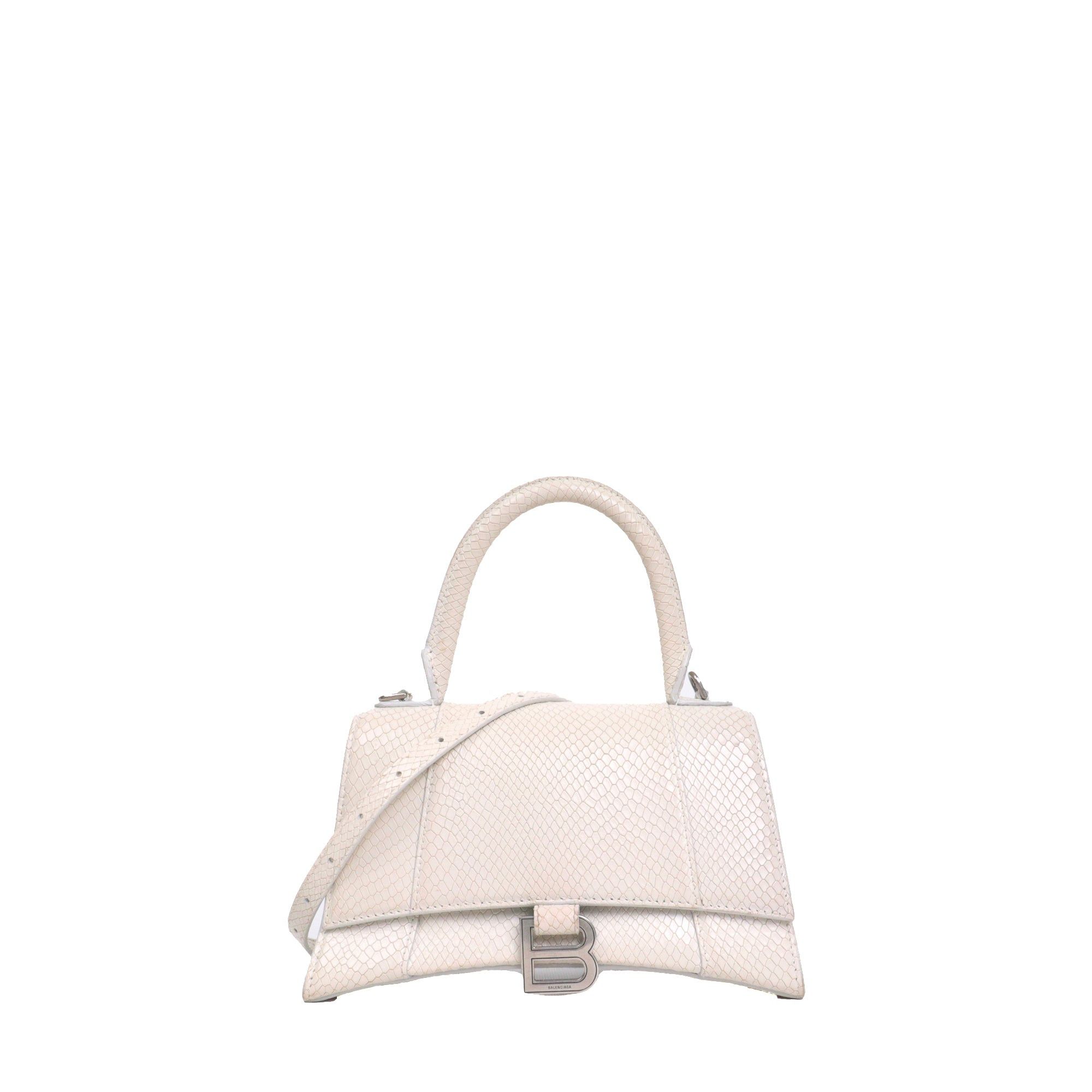Balenciaga BALENCIAGA - Balenciaga Small Hourglass shoulder bag in white python-embossed leather Size ONE SIZE - 1 Thumbnail