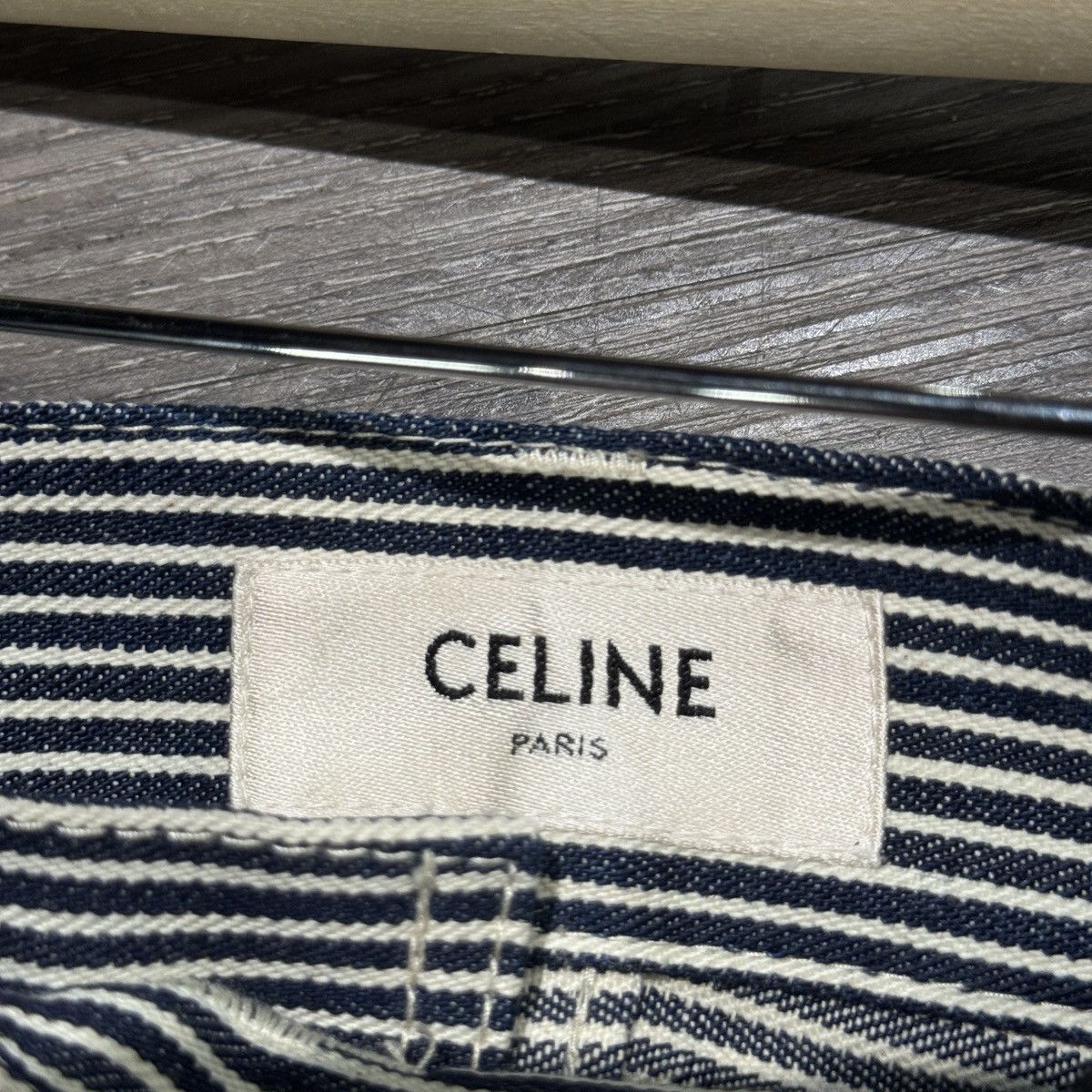 Celine SS20 Hedi Slimane Celine Serge Hickory Stripe Denim Jeans Size US 26 / EU 42 - 4 Thumbnail