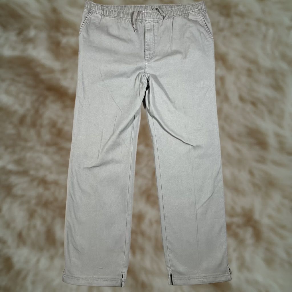 The Territory Ahead Territory Ahead Pants Men's Gray Cotton Drawstring Elastic Waist L Size US 33 - 1 Thumbnail