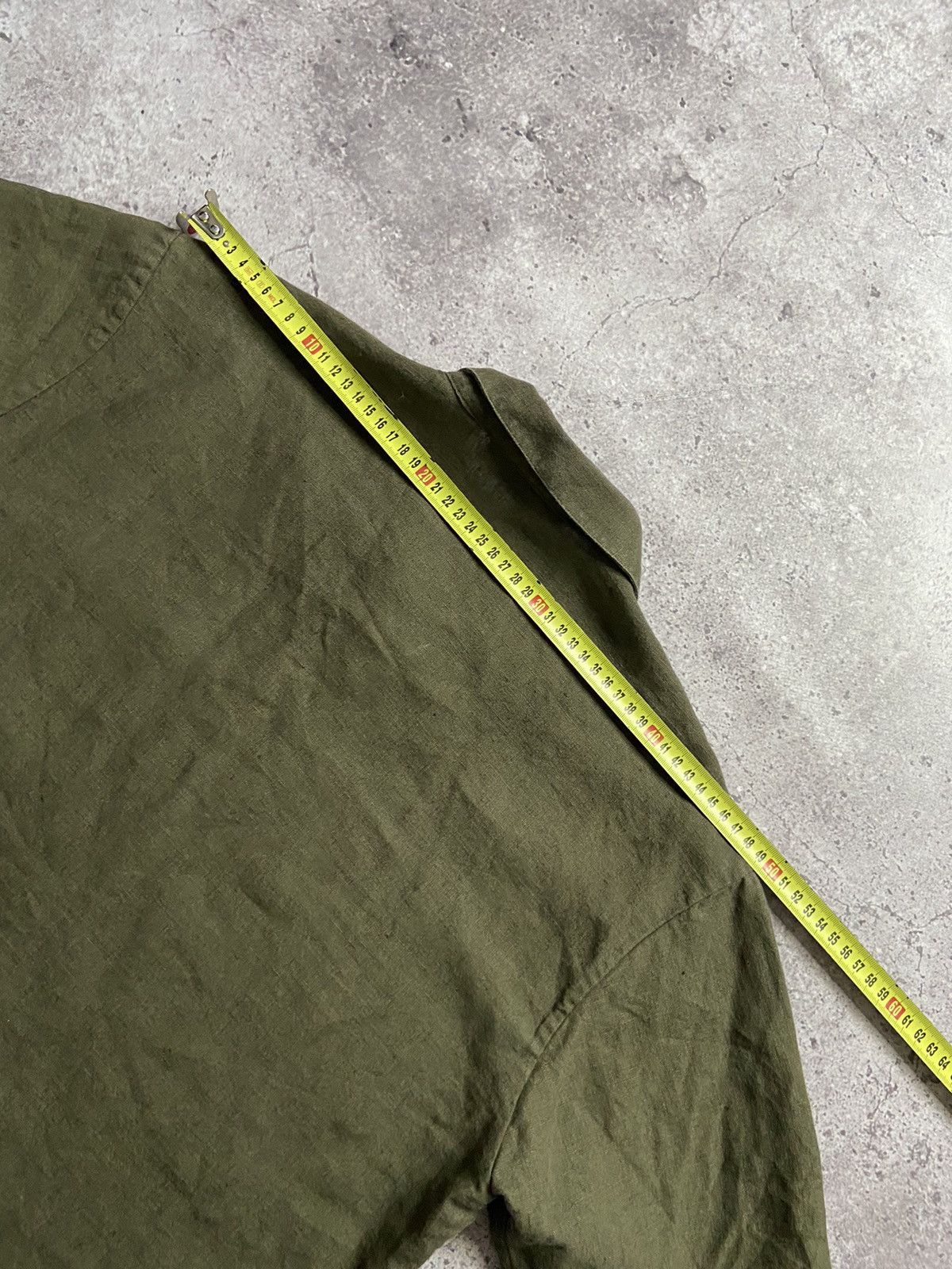 AMI AMI Green Linen Button Down Short Sleeve Shirt Size 40 Size US M / EU 48-50 / 2 - 11 Thumbnail