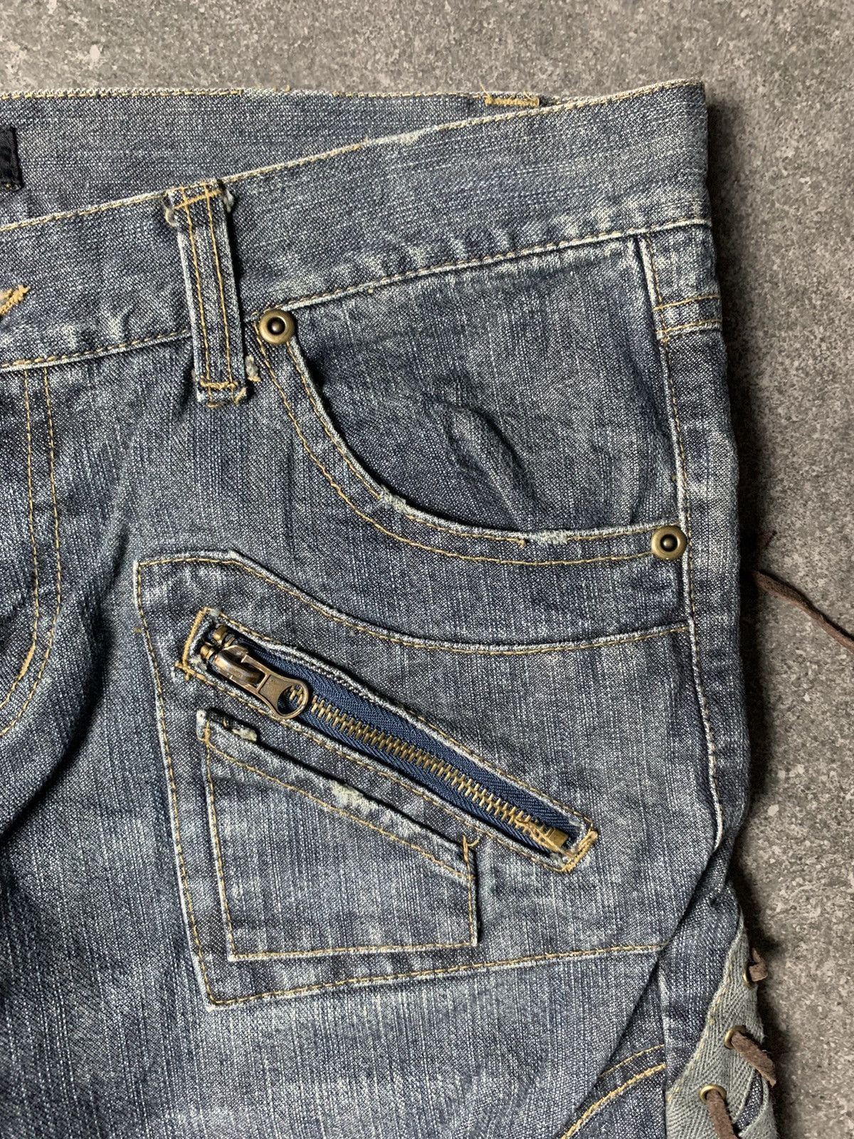 Japanese Brand 2000s In The Attic Homme Japan Lace Up Flared Jeans Size US 32 / EU 48 - 12 Thumbnail