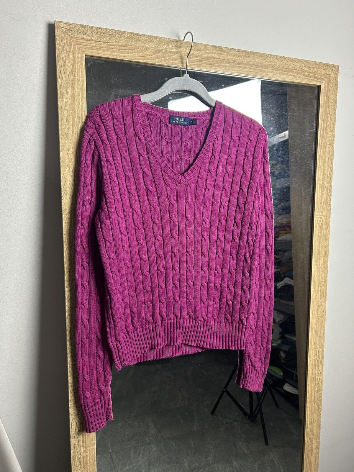 Vintage Sweater knit Polo Ralph Lauren PRL Purple vintage Medium Size M / US 6-8 / IT 42-44 - 2 Thumbnail