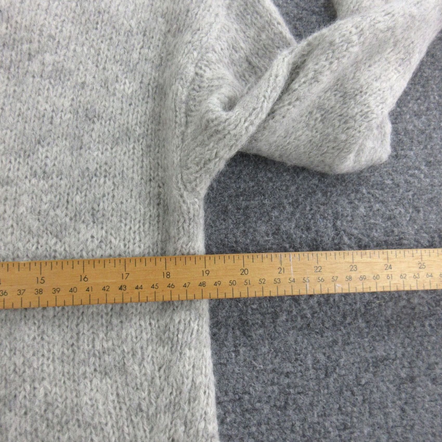 Nili Lotan Nili Lotan Sweater Womens Small Gray Alpaca Blend High Low Hem Knit Pullover Crew Neck Raglan Sleeve Solid Vintage No Size S / US 4 / IT 40 - 5 Thumbnail