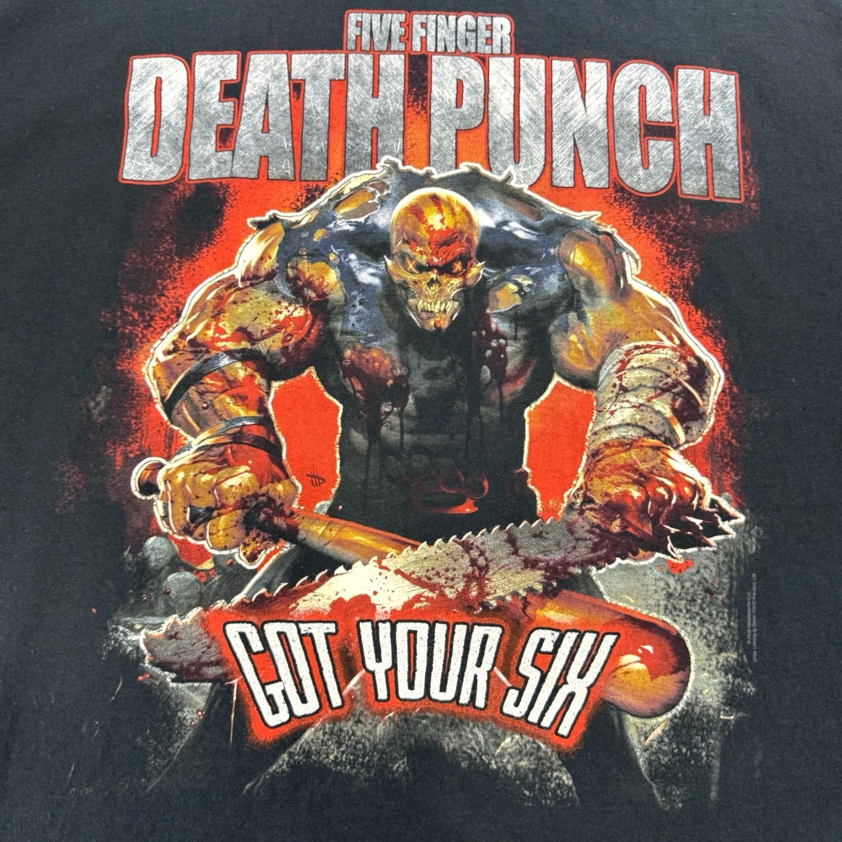 Vintage Five Finger Death Punch Shirt Adult 3XL Black Got Your Six Tour Heavy Metal Mens Size US XXL / EU 58 / 5 - 3 Thumbnail
