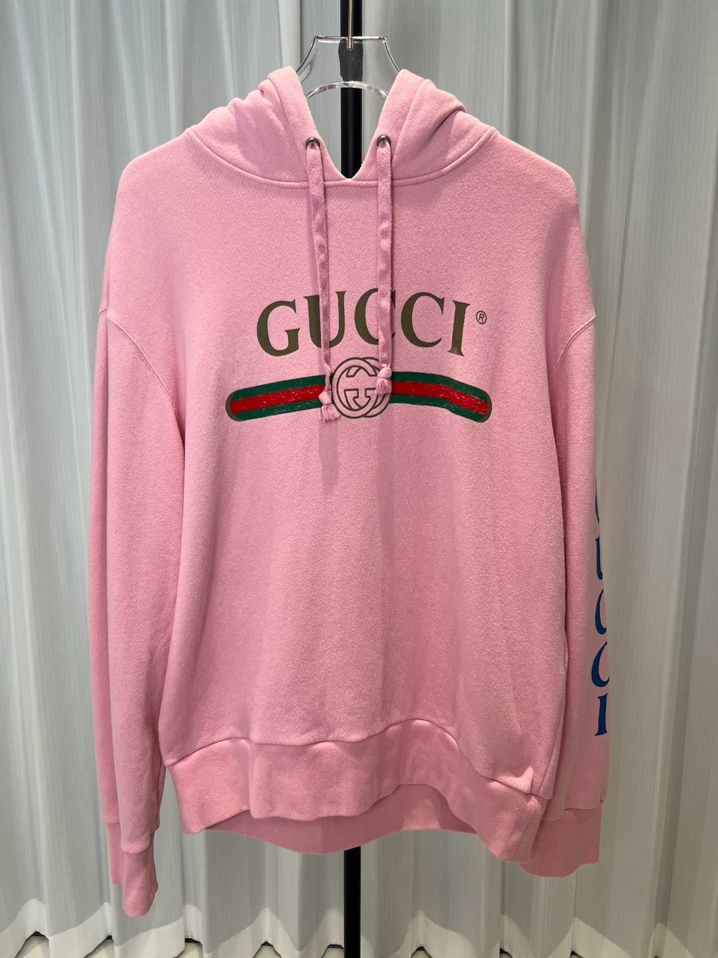Gucci Gucci Gucci pink embroidered hoodie Size US S / EU 44-46 / 1 - 1 Thumbnail