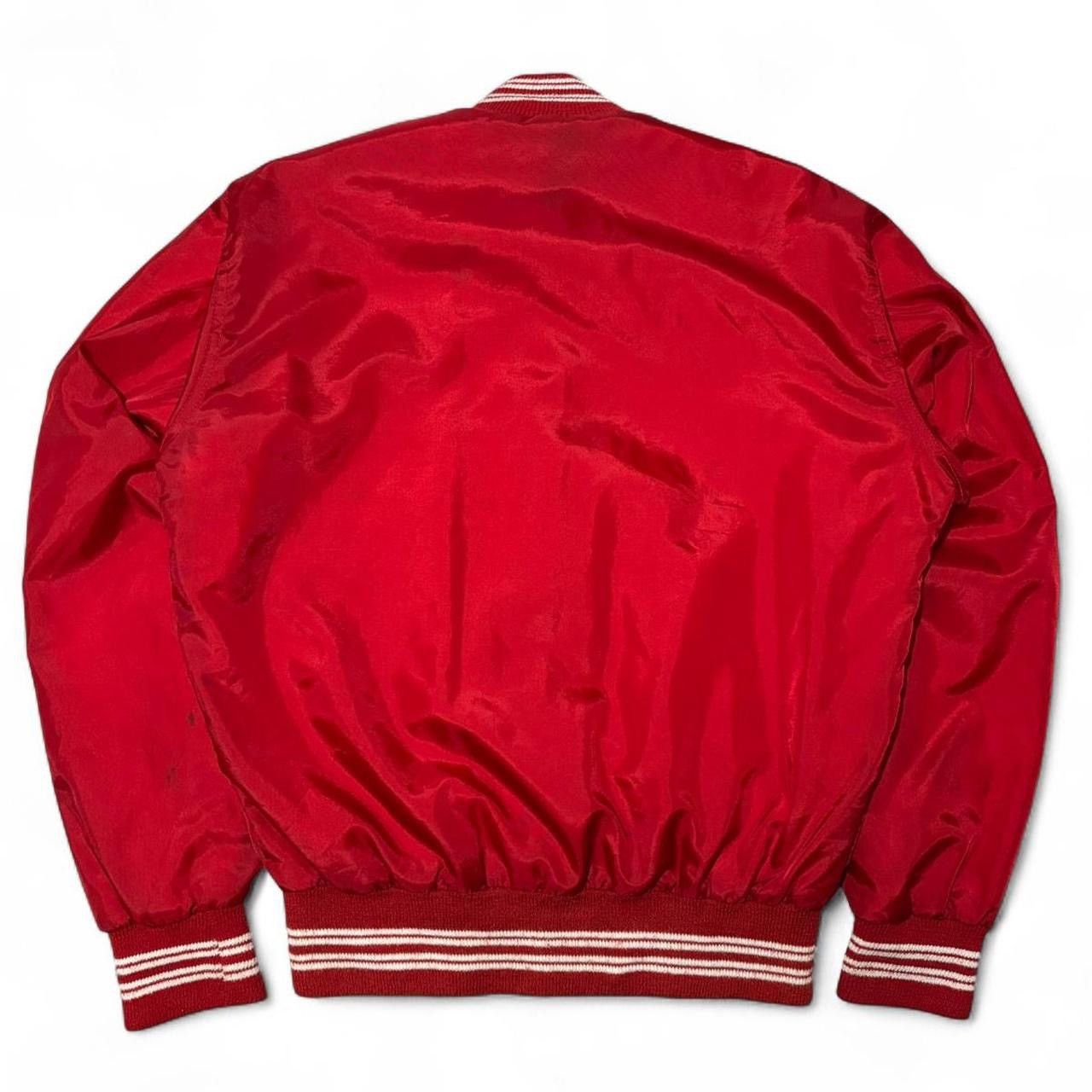 Vintage Vintage 70s Red Nylon Boxy Button-Up Varsity Jacket Size US S / EU 44-46 / 1 - 8 Thumbnail