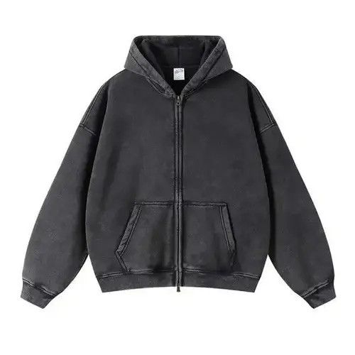 VIBE Streetwear Loose Washed Zipper Hoodie Sweater Size US M / EU 48-50 / 2 - 5 Thumbnail