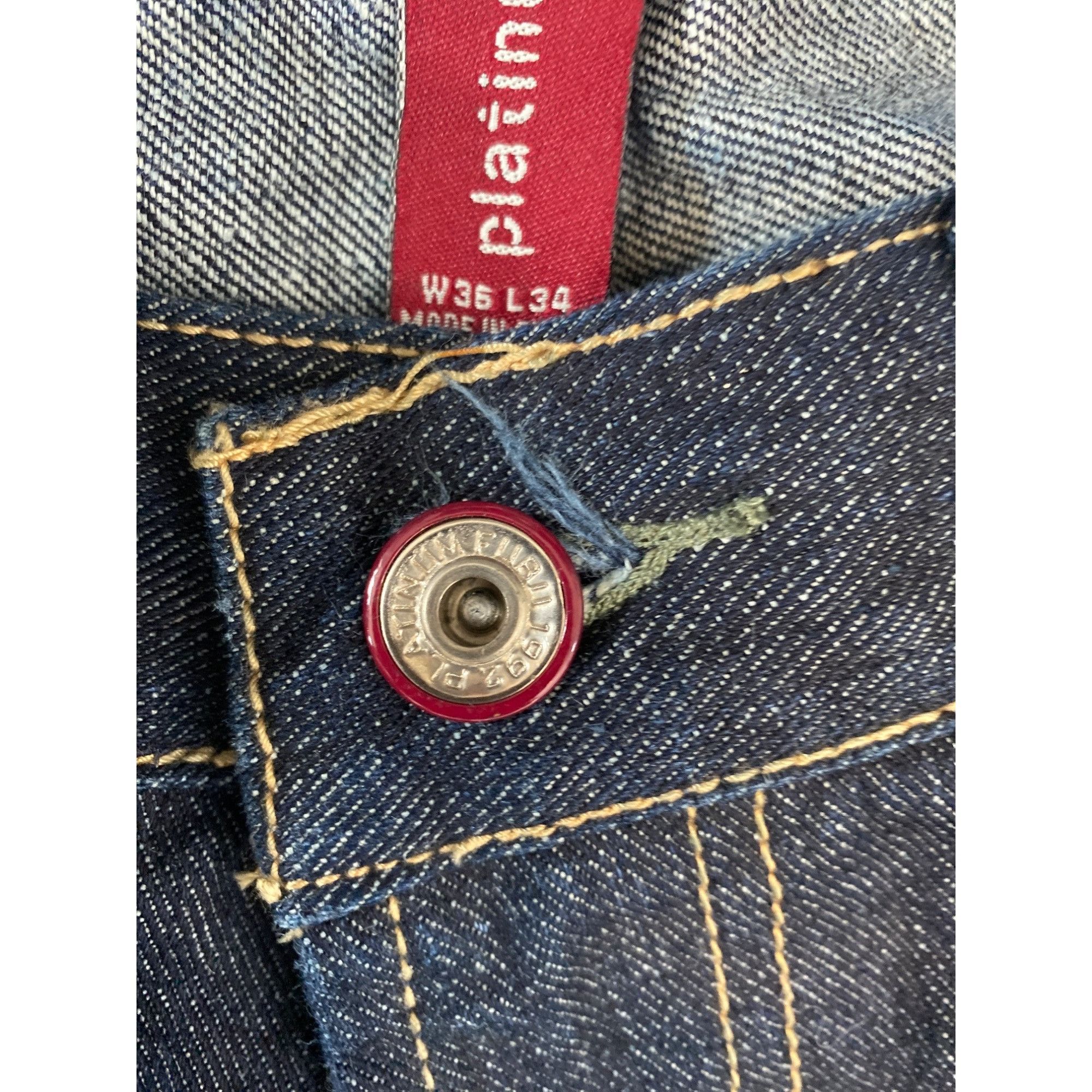 Fubu VINTAGE Y2K MEN'S PLATINUM FUBU EMBROIDERED HIP HOP BAGGY JE Size US 35 - 5 Thumbnail