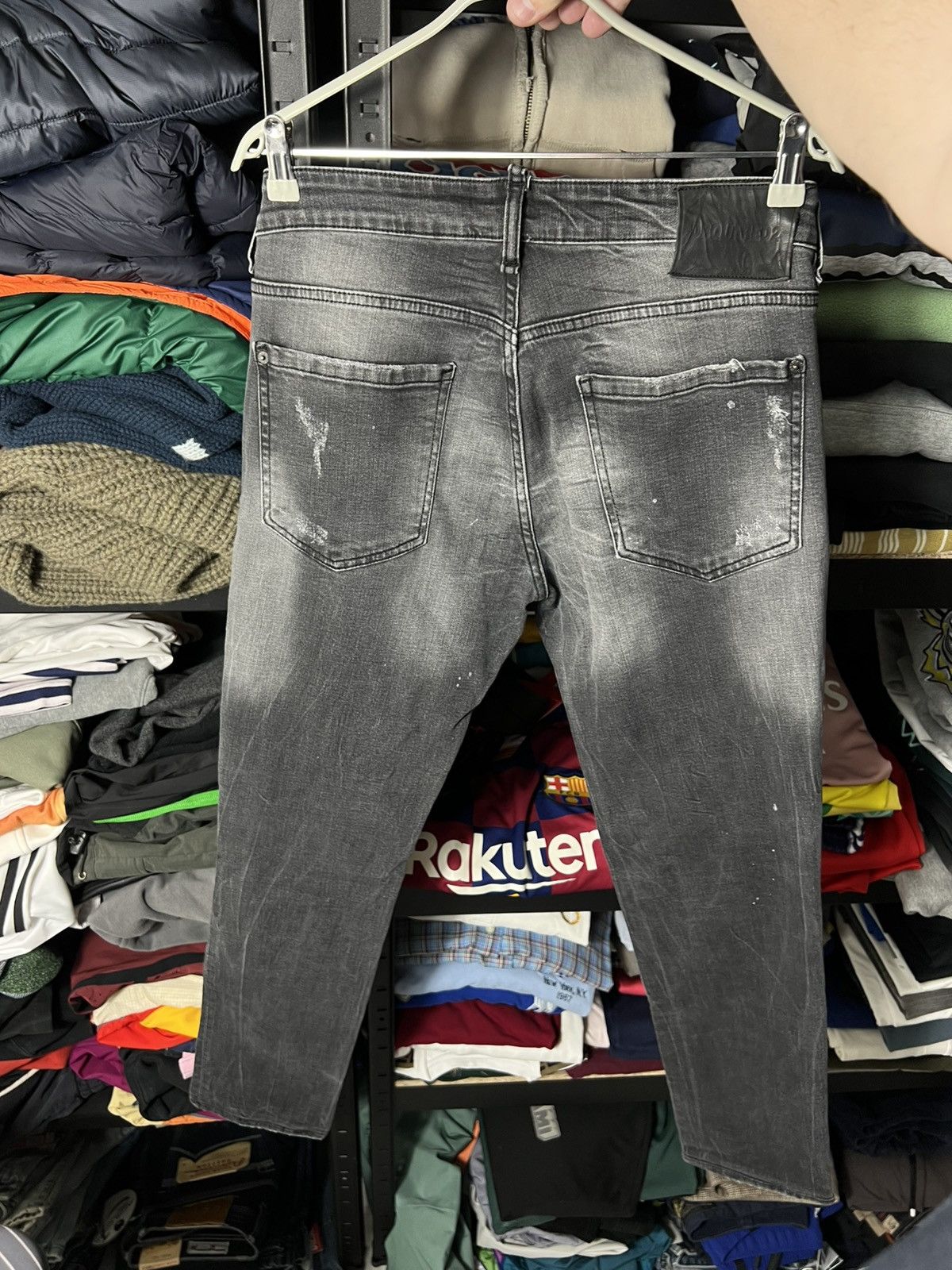 Dsquared2 Dsquared2 Slim Distressed Ripped Jeans Grey Wash Patch Denim Size US 36 / EU 52 - 9 Thumbnail