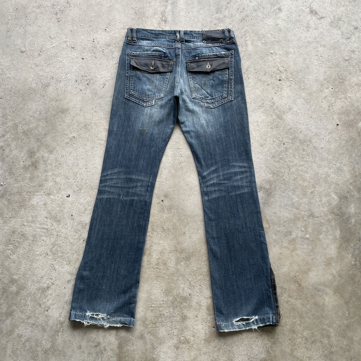 If Six Was Nine Vintage Semantic Design Flare Faded Bootcut Jeans Pants W33 Size US 33 - 2 Thumbnail