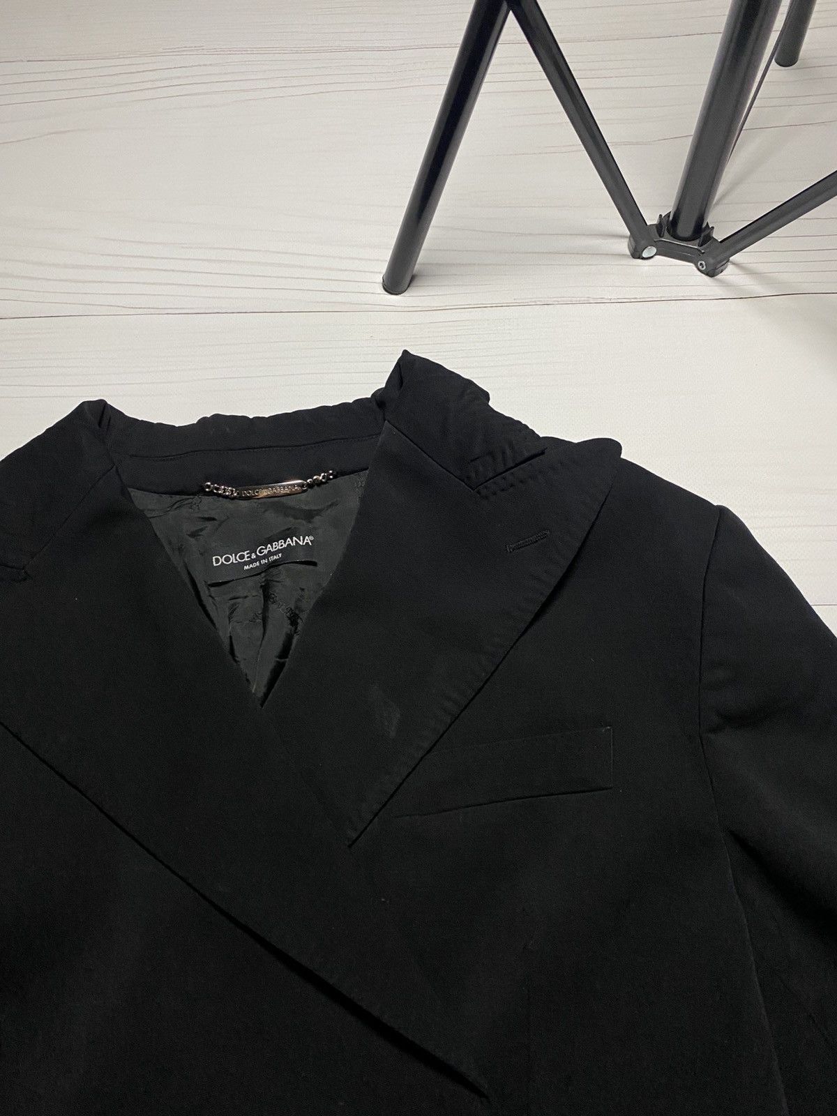 Dolce & Gabbana Dolce & Gabbana Double- breasted cropped black blazer Size L / US 10 / IT 46 - 6 Thumbnail