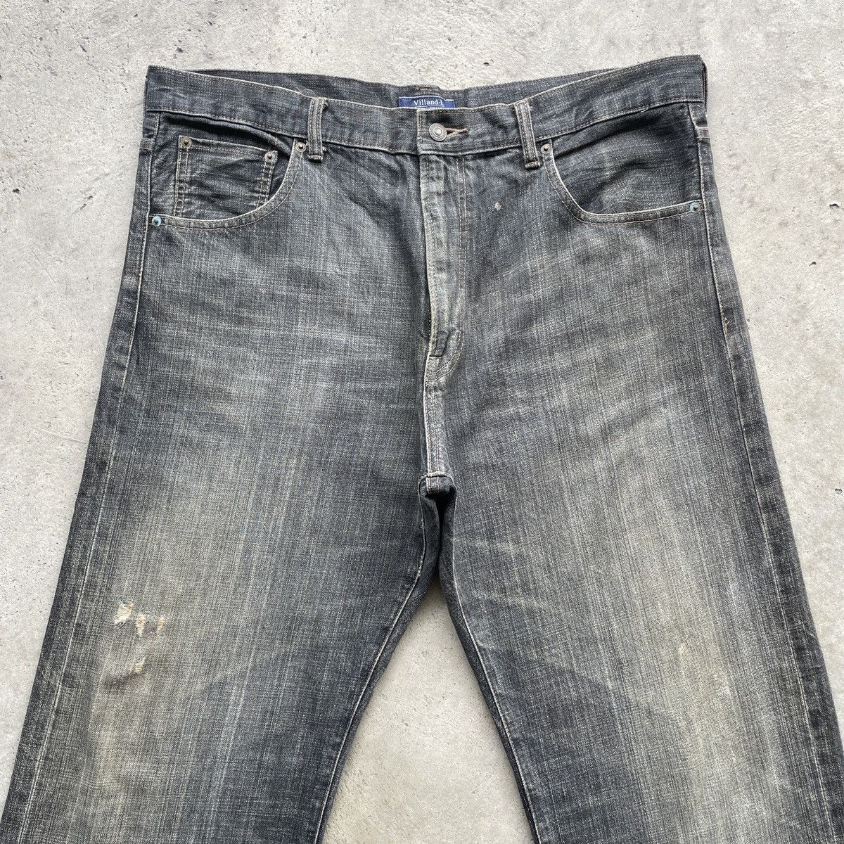 Japanese Brand W39x30💥 Vintage Villand Japan Black Faded Denim Jeans Pants Size US 39 - 3 Thumbnail