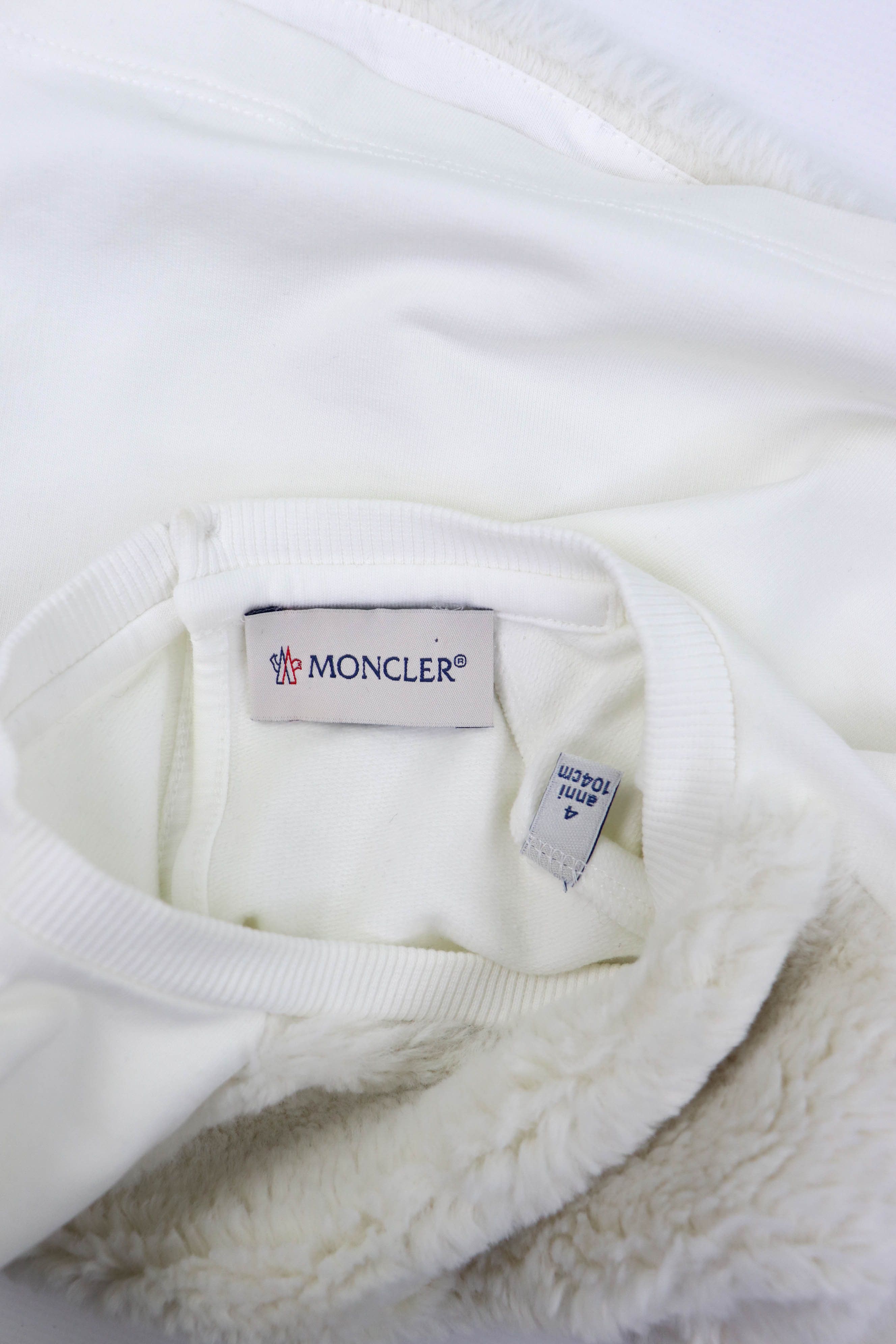 Moncler Moncler Girls Kids Faux Fur Front White Cotton Long Sleeve Size XXS / US 00 / IT 34 - 10 Thumbnail