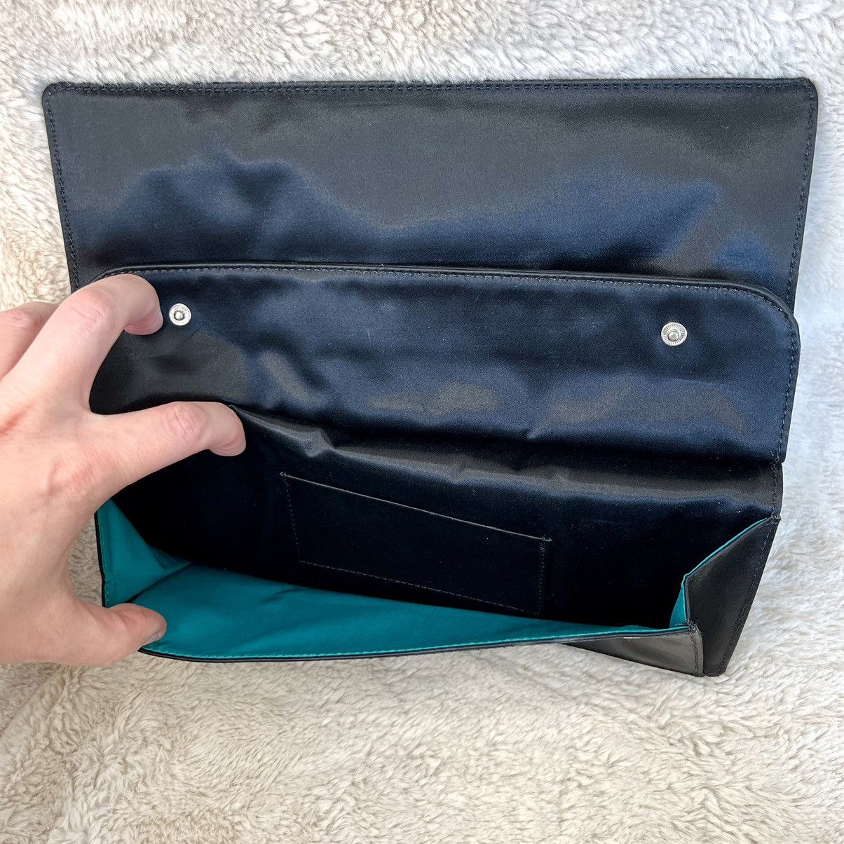 Marc Jacobs Sequin Black Satin Lightning Bolt Clutch