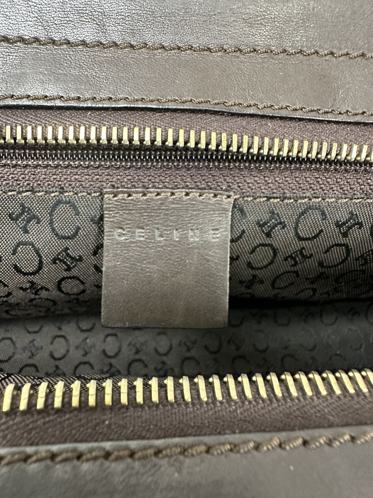 Celine Celine 2001 Macadam C White Canvas - Brown Leather Hand Bag Size ONE SIZE - 17 Thumbnail