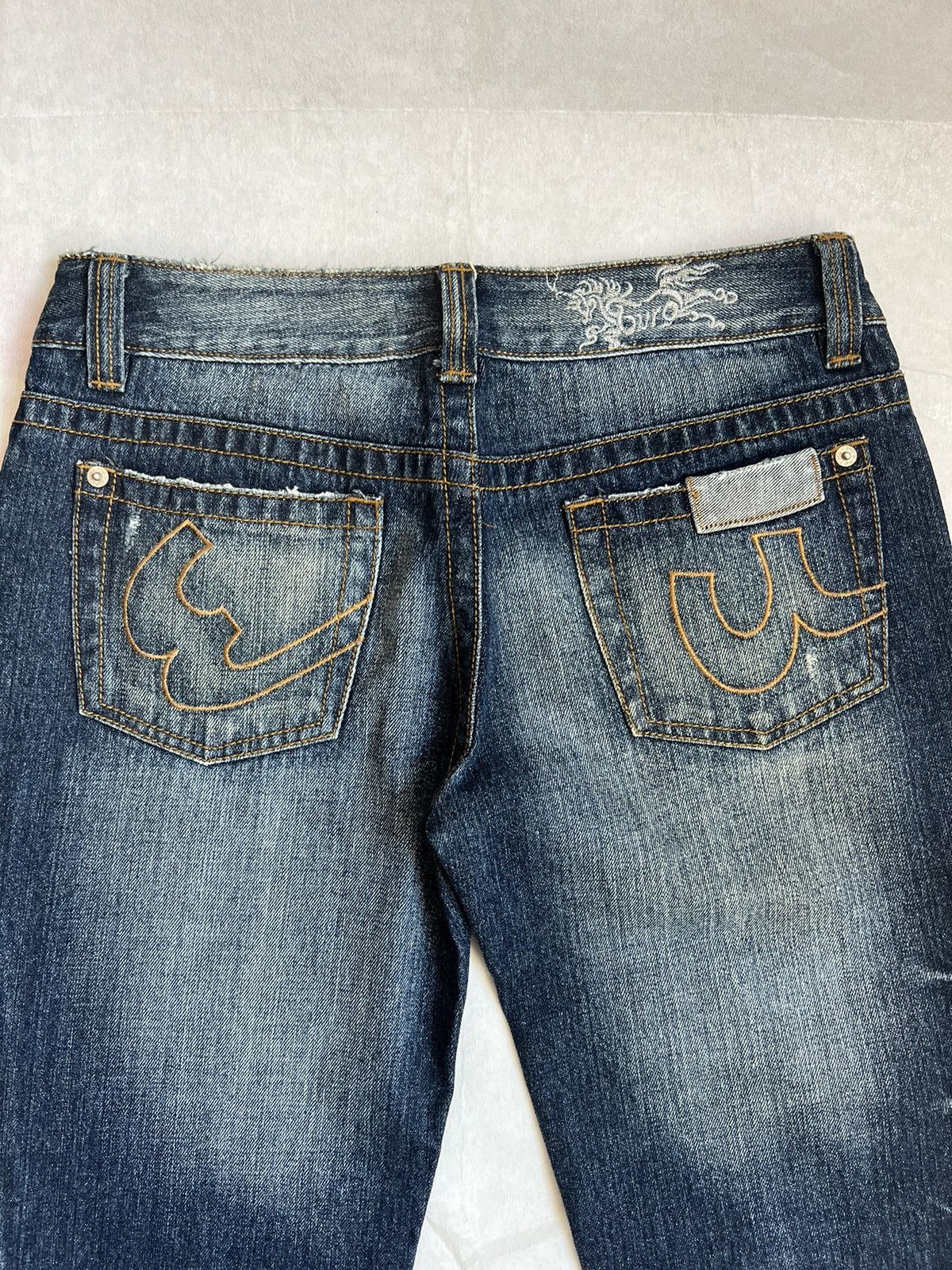 Japanese Brand Euro Distressed Patchwork Flared Jeans Wide Leg Size 29" - 12 Thumbnail
