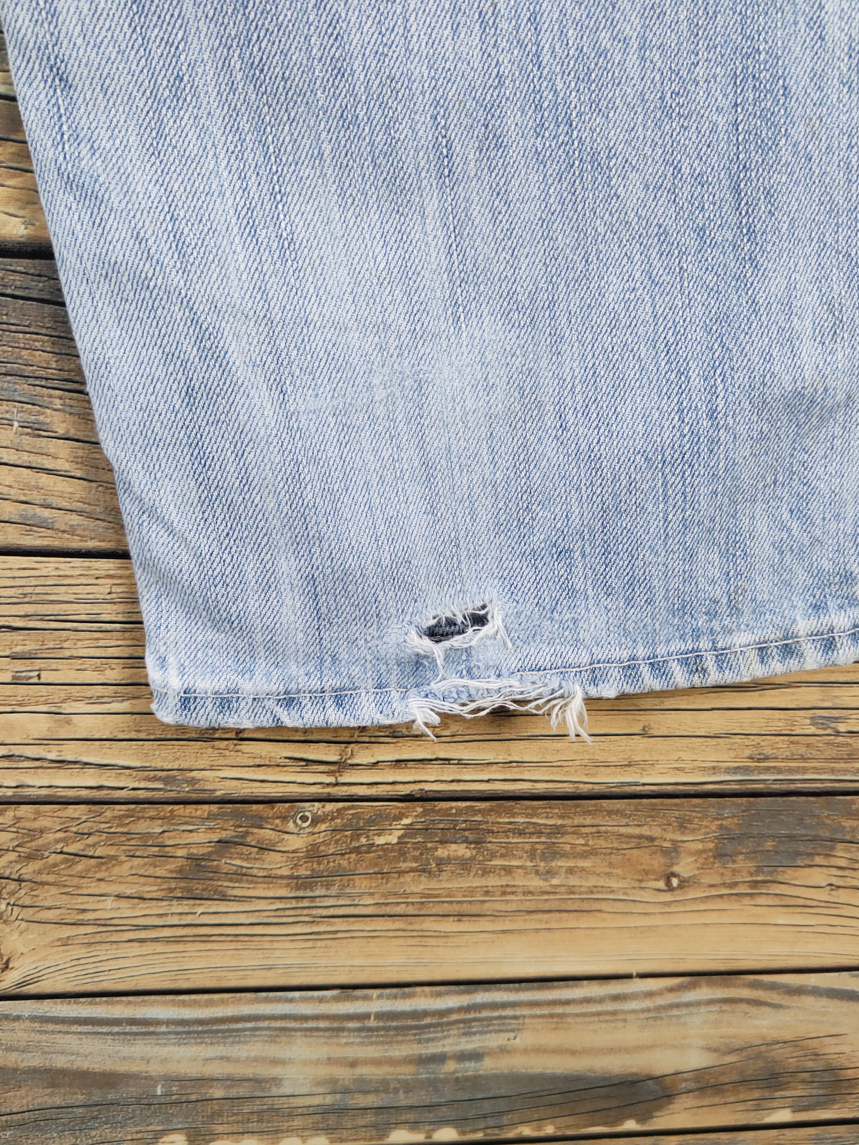 Global Work Global Work Light Blue Distressed Ripped denim Jeans #W1488 Size US 33 - 11 Thumbnail