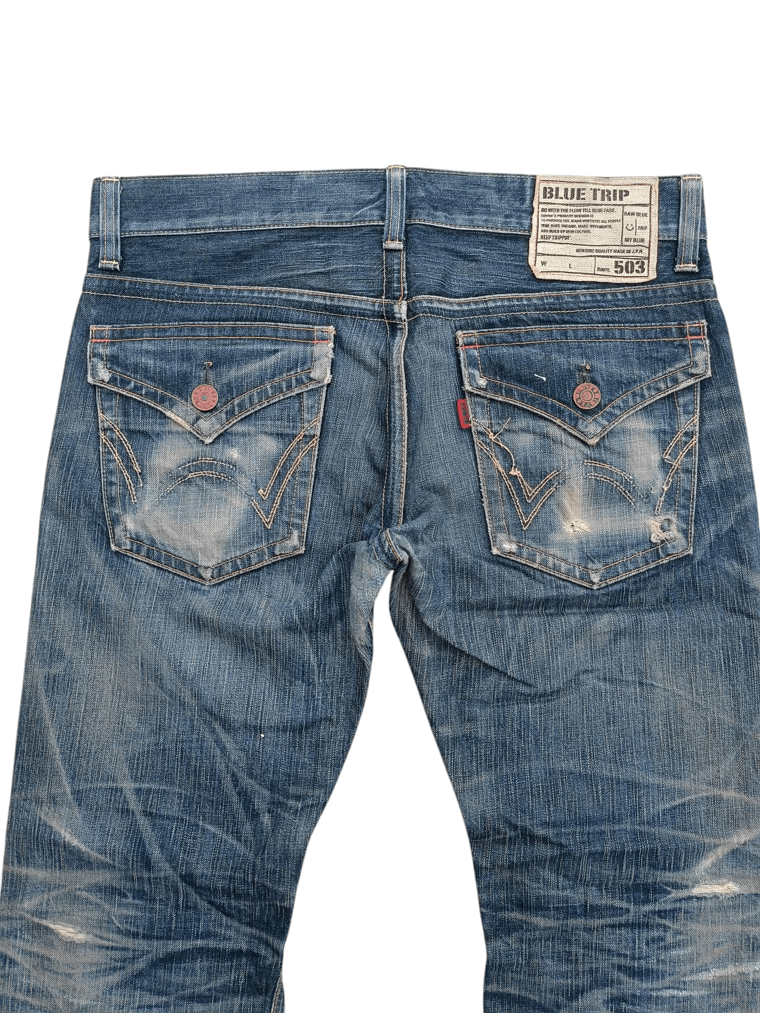 Edwin × Japanese Brand Edwin 503 Flare Jeans Distressed Jeans E248 Size US 35 - 6 Thumbnail