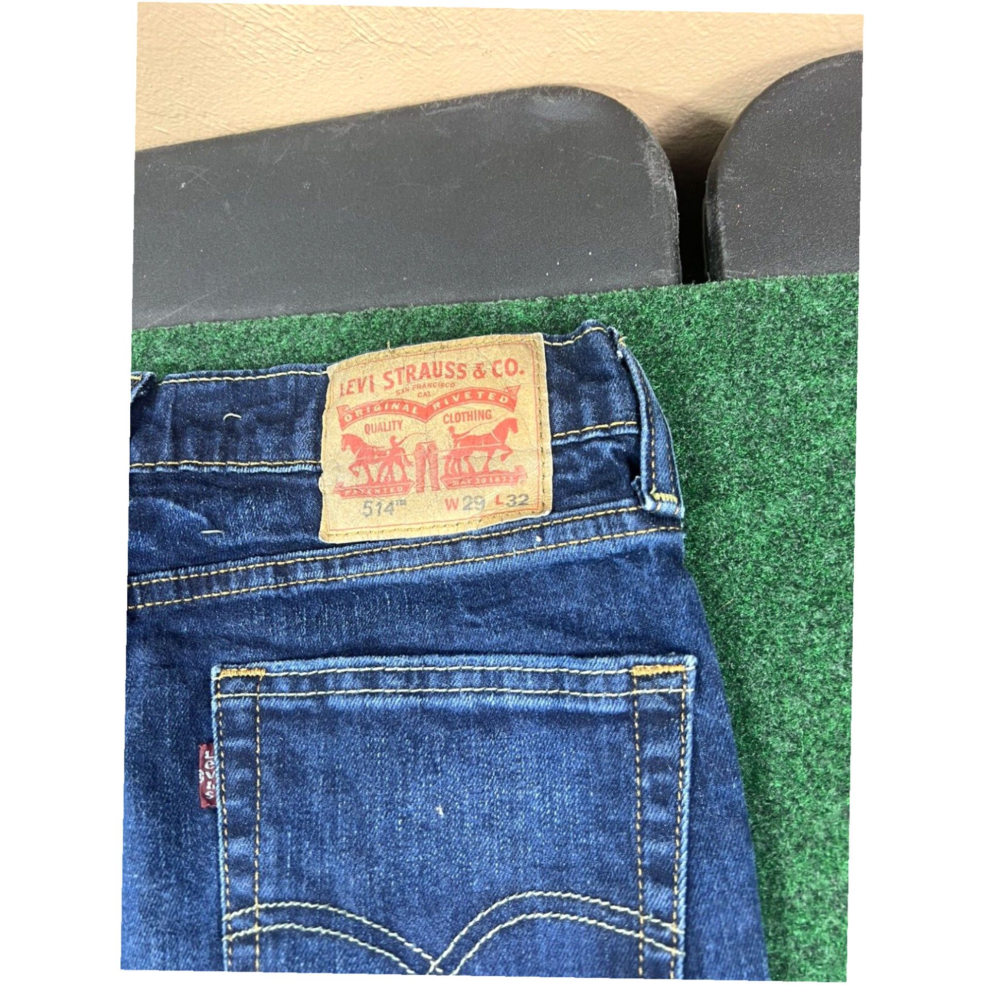 Levi's Levi 514 Men's Straight Fit Blue Stretch Denim Jeans Sz 29x32 Size US 29 - 3 Thumbnail