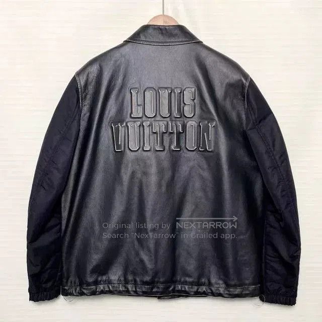 Louis Vuitton Louis Vuitton Men's Solid Letter Print Leather Jacket. Size US L / EU 52-54 / 3 - 2 Thumbnail