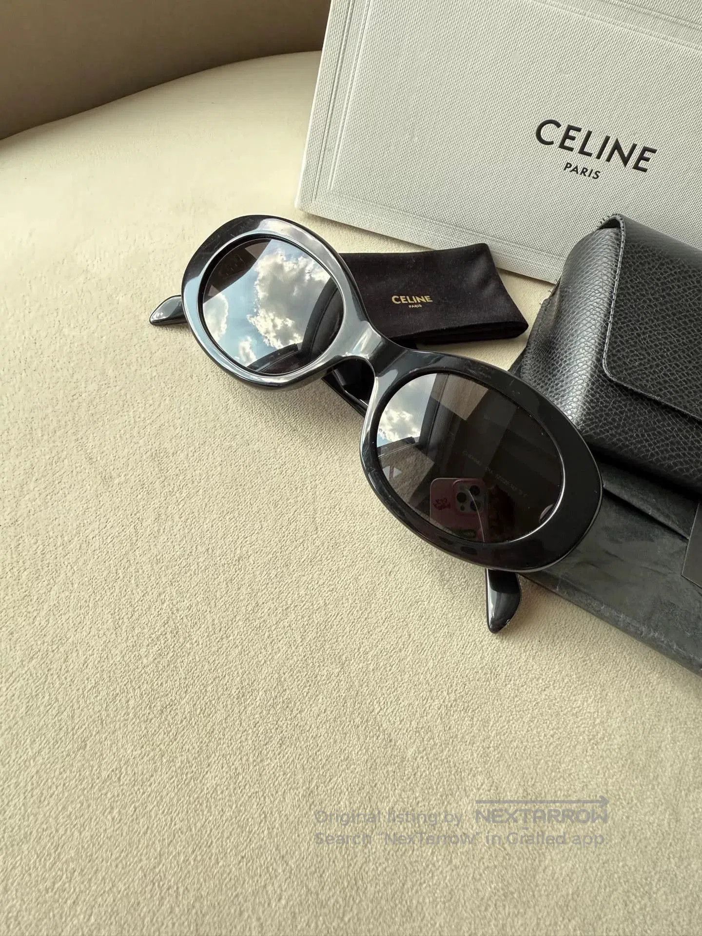 Celine Celine Triomphe Logo Oval Cat-Eye Sunglasses. Size ONE SIZE - 9 Thumbnail